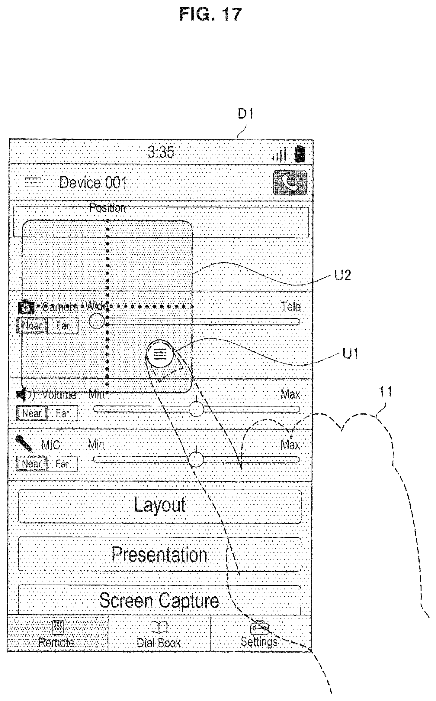 Patent US12112038 Figure 17 – Display device, display controlling method, and computer program