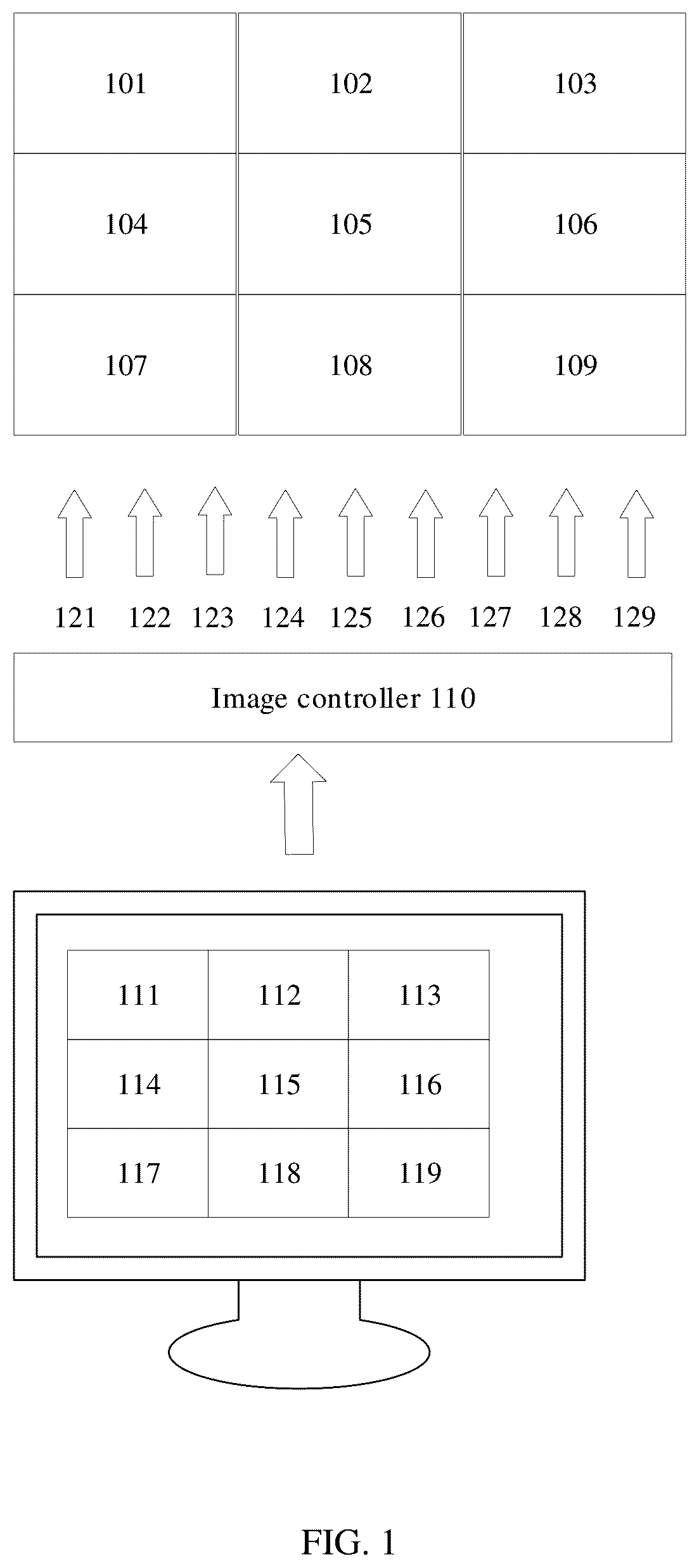 Patent US12112087 Figure 1 – Splicing display positioning method, apparatus, and system, and electronic device