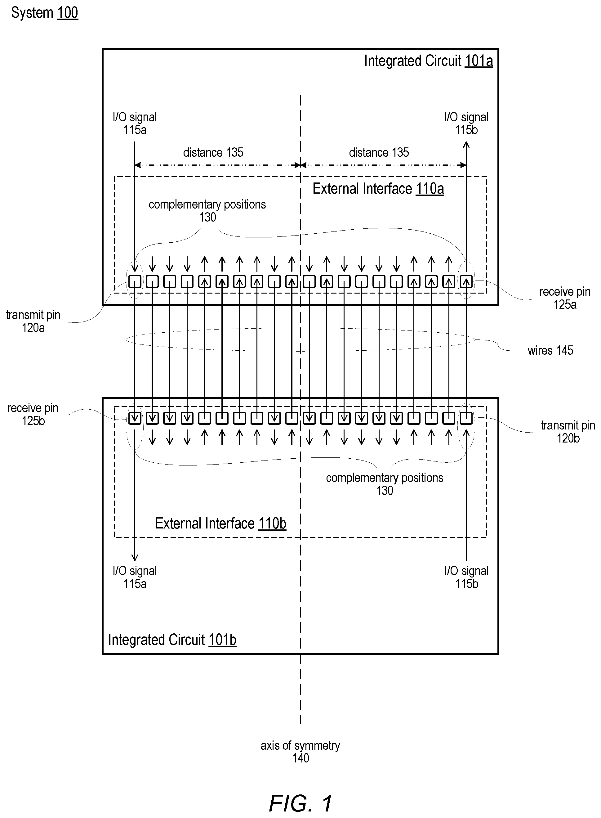 Patent US12112113 Figure 1 – Complementary die-to-die interface