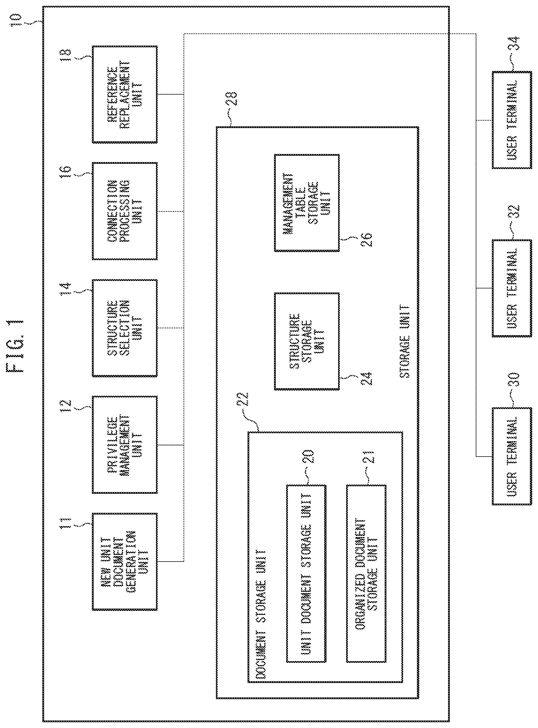 Patent US12112122 Figure 1 – Document creation device