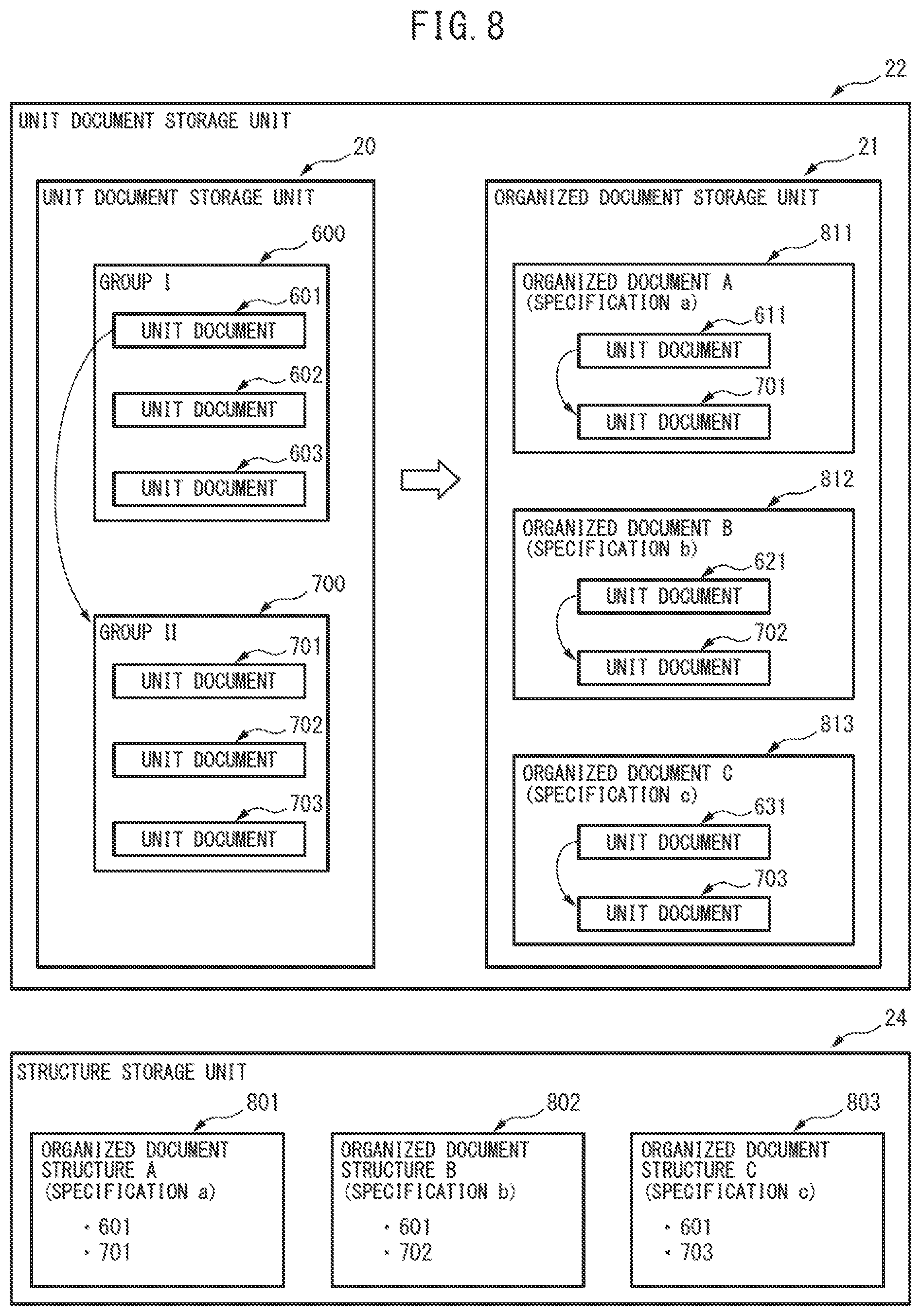 Patent US12112122 Figure 8 – Document creation device
