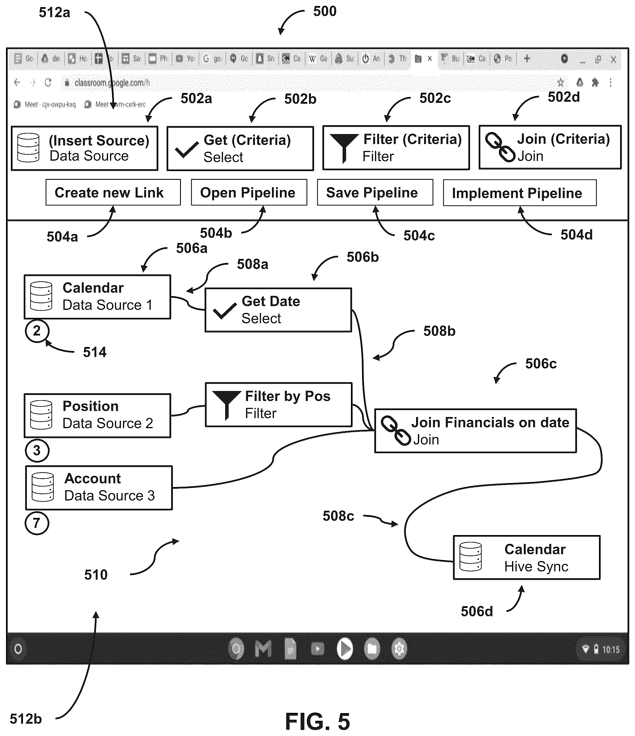 Patent US12112152 Figure 5 – Generating a platform-agnostic data pipeline via a low code transformation layer systems and methods