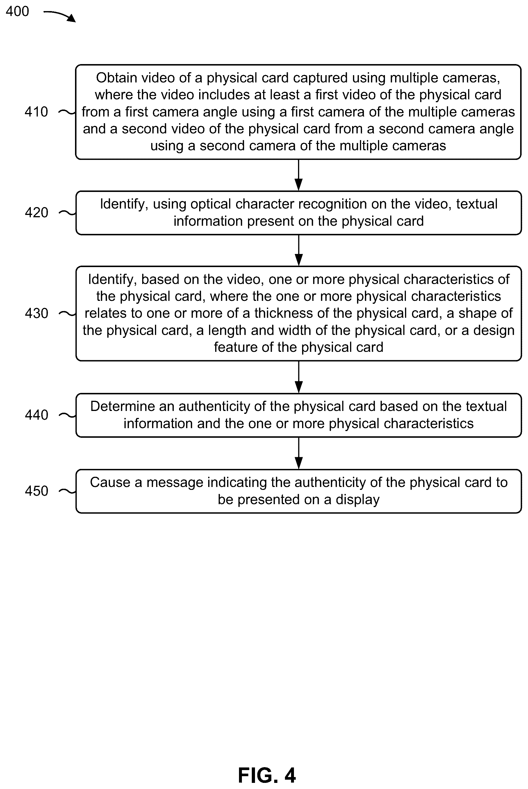 Patent US12112220 Figure 8 – Authenticating a physical card using sensor data