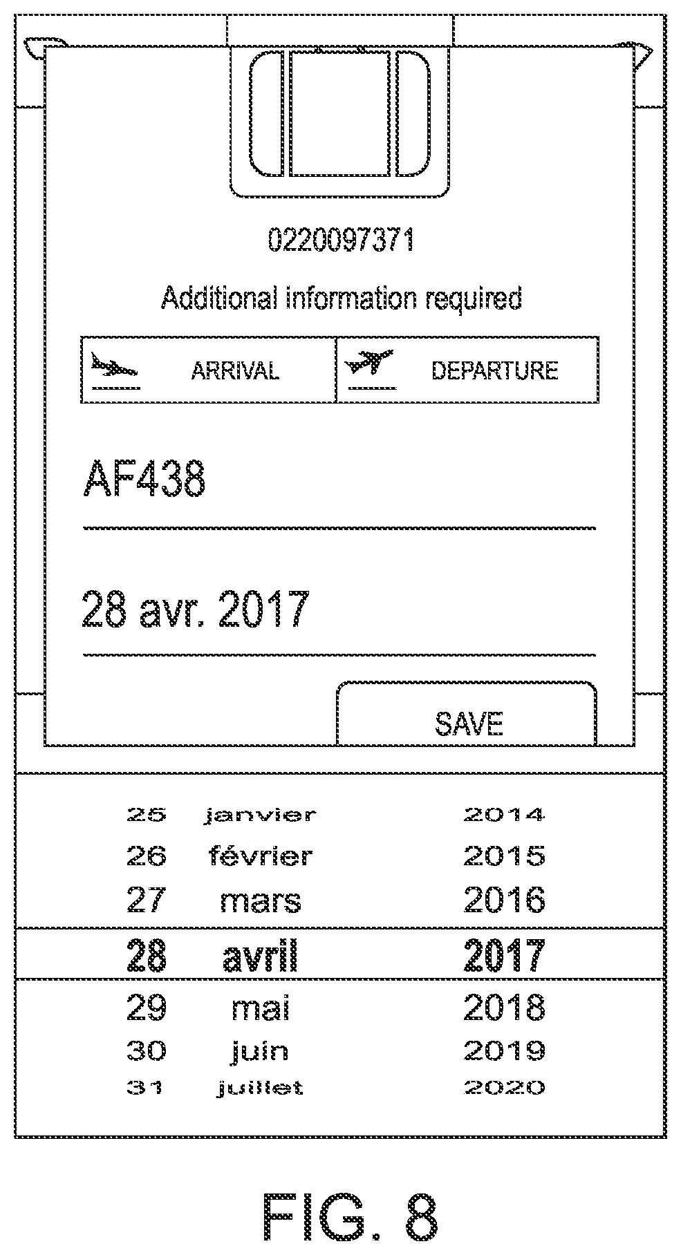 Patent US12112228 Figure 8 – Article handling system and method