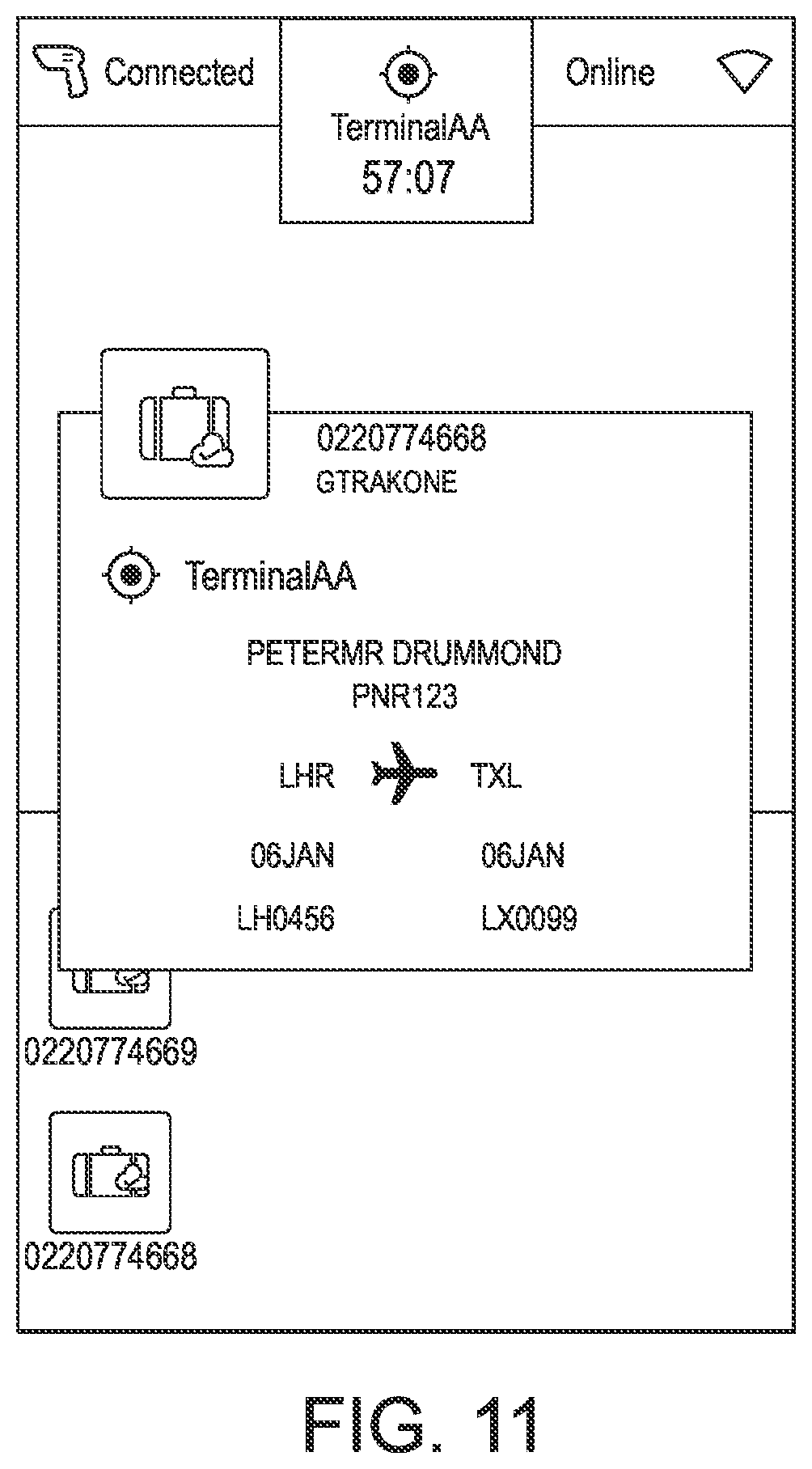Patent US12112228 Figure 11 – Article handling system and method