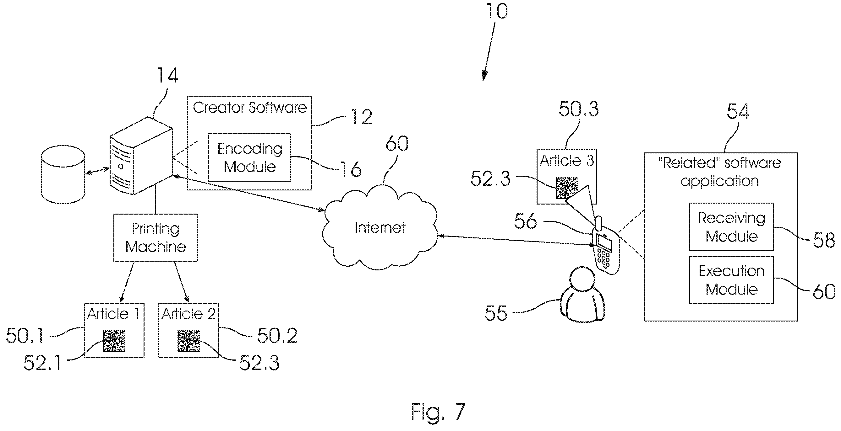 Patent US12112233 Figure 7 – System and method for the imparting of optical digital CPUS and ROM's to diverse physical objects