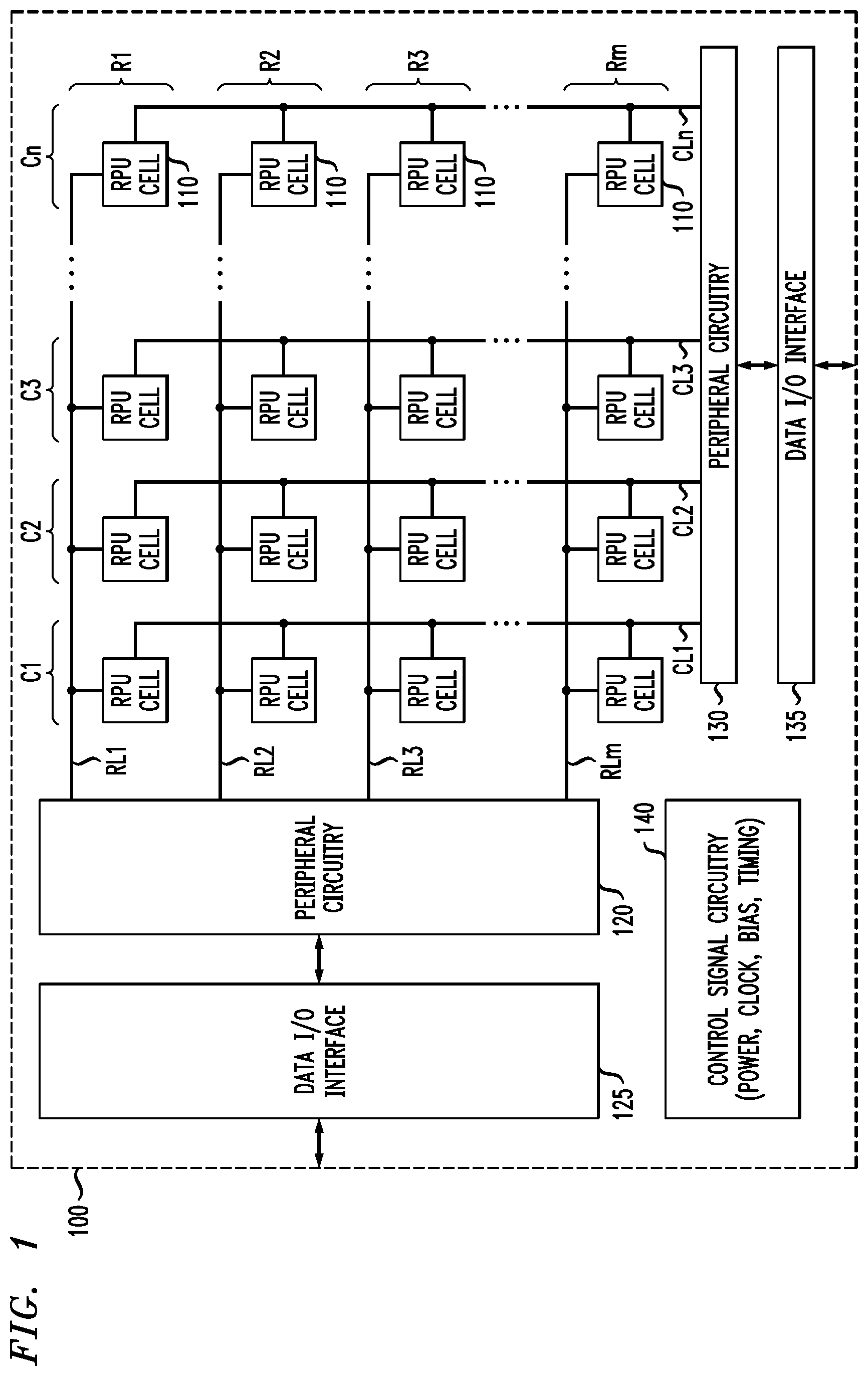 Patent US12112264 Figure 1 – Dynamic configuration of readout circuitry for different operations in analog resistive crossbar array