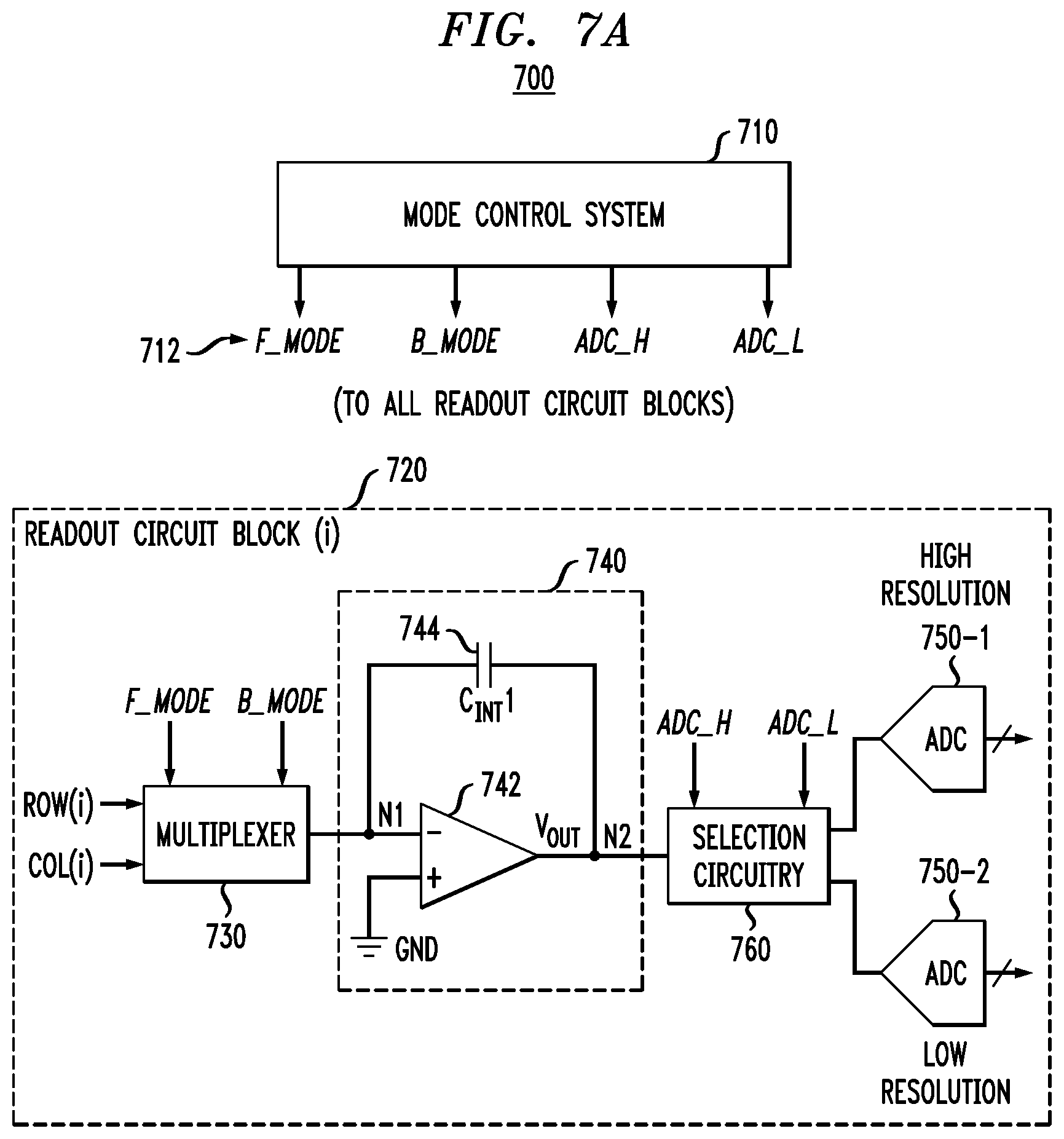 Patent US12112264 Figure 8 – Dynamic configuration of readout circuitry for different operations in analog resistive crossbar array