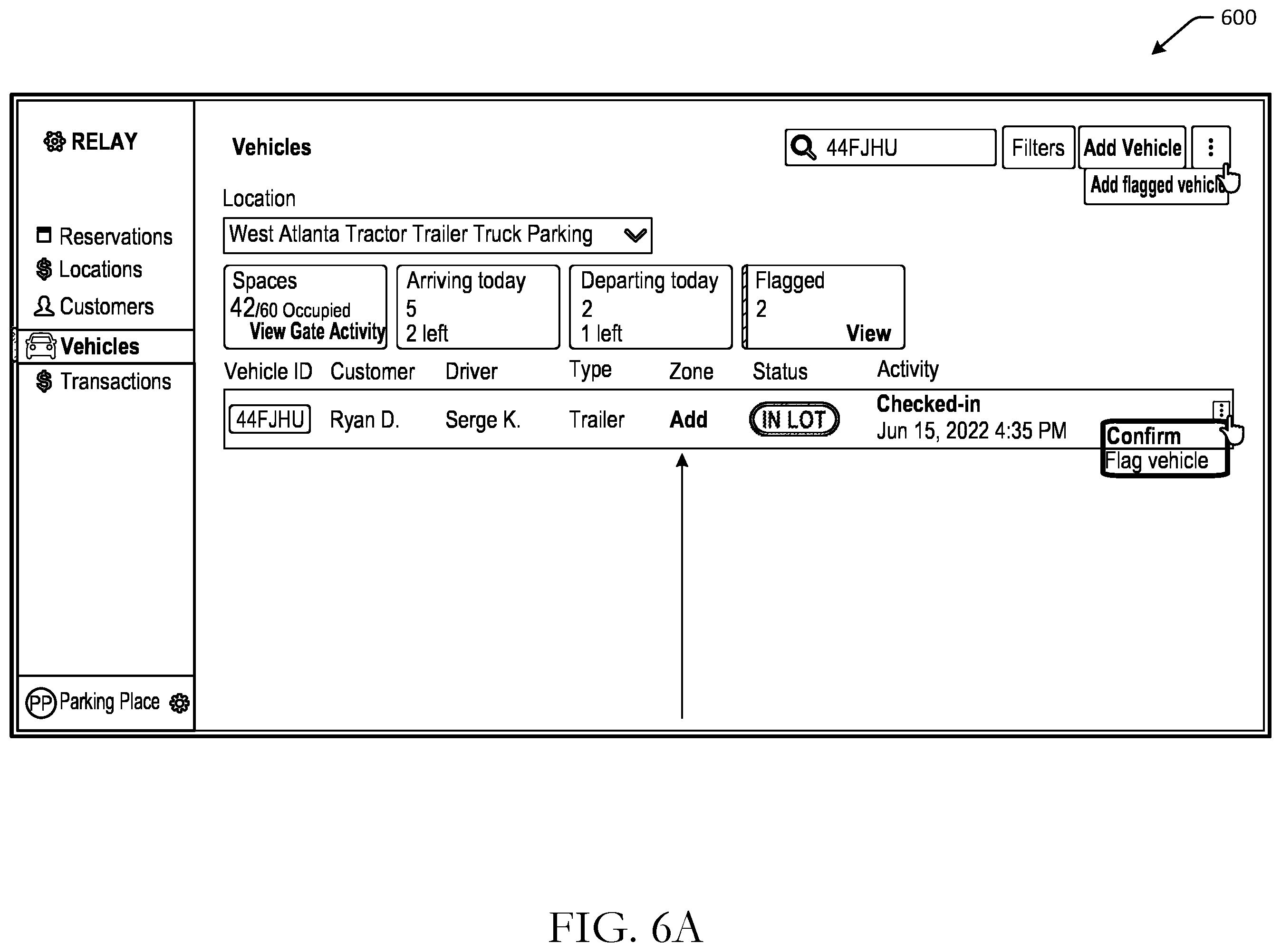 Patent US12112282 Figure 8 – Automated commercial parking authentication