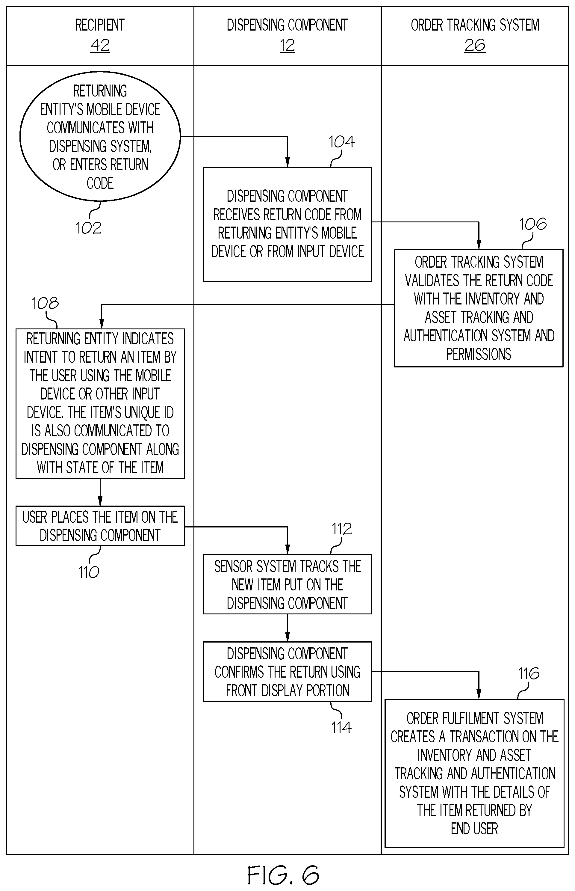 Patent US12112293 Figure 12 – Dispensing and tracking system