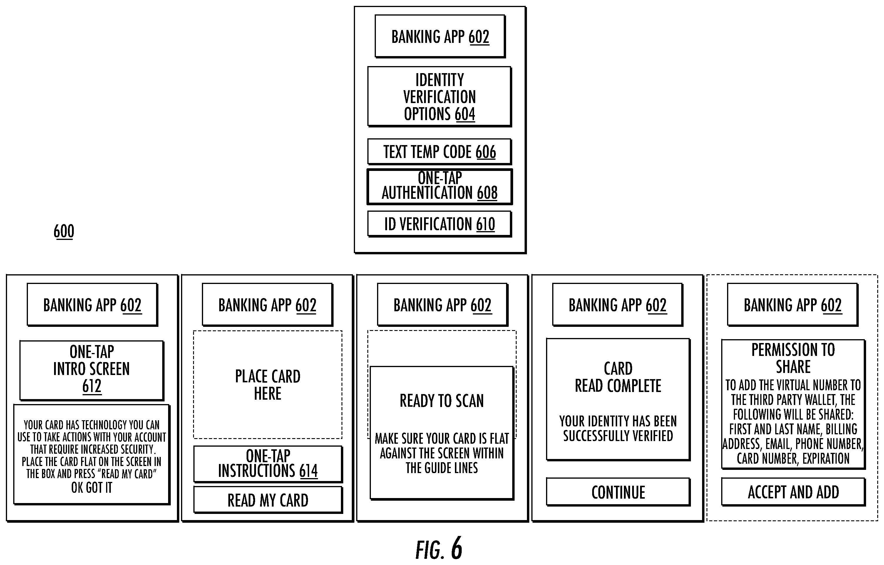Patent US12112310 Figure 8 – Authentication for third party digital wallet provisioning