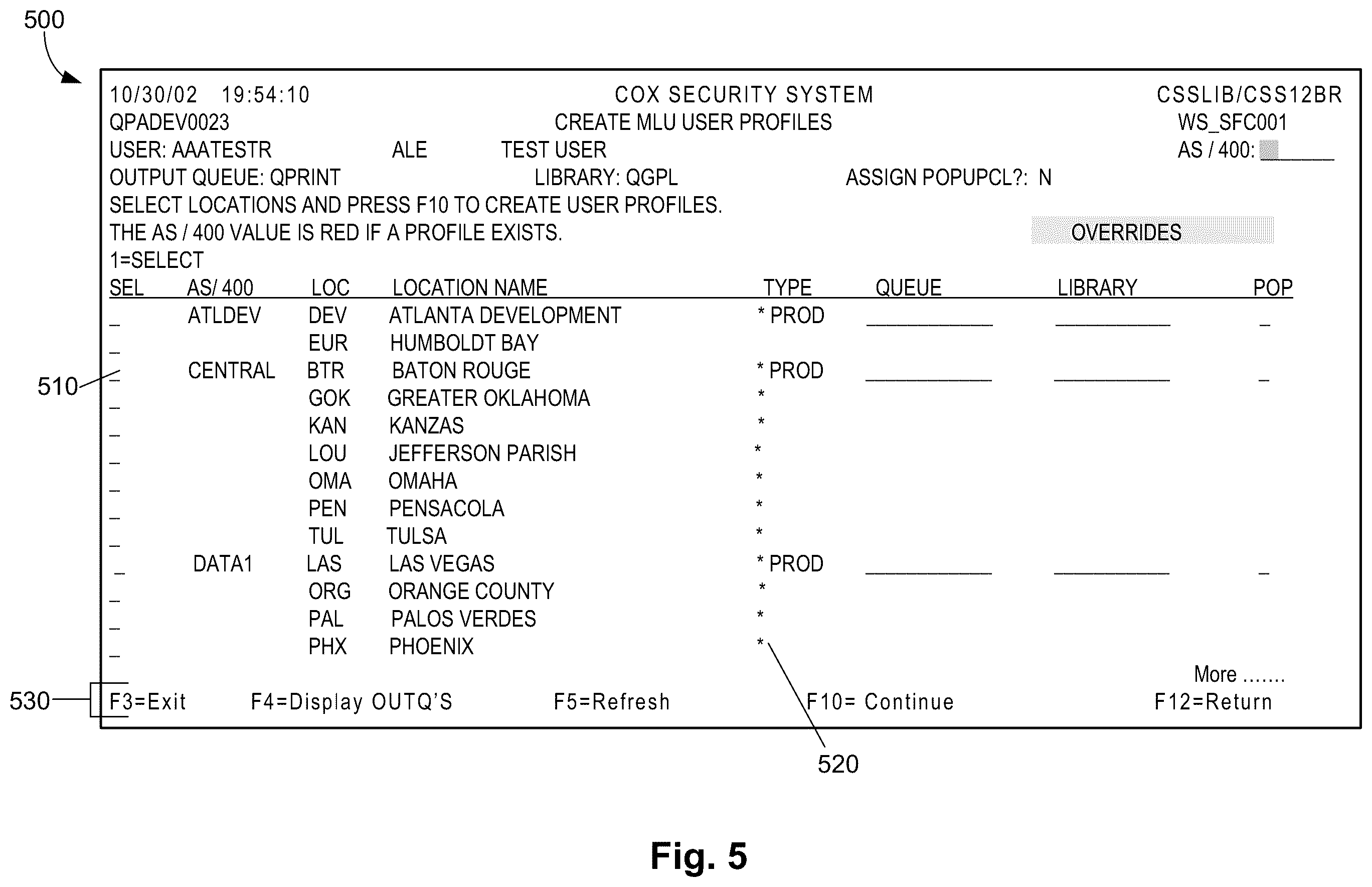 Patent US12112323 Figure 5 – Security system and method that allows users to securely setup and maintain system security for all business systems