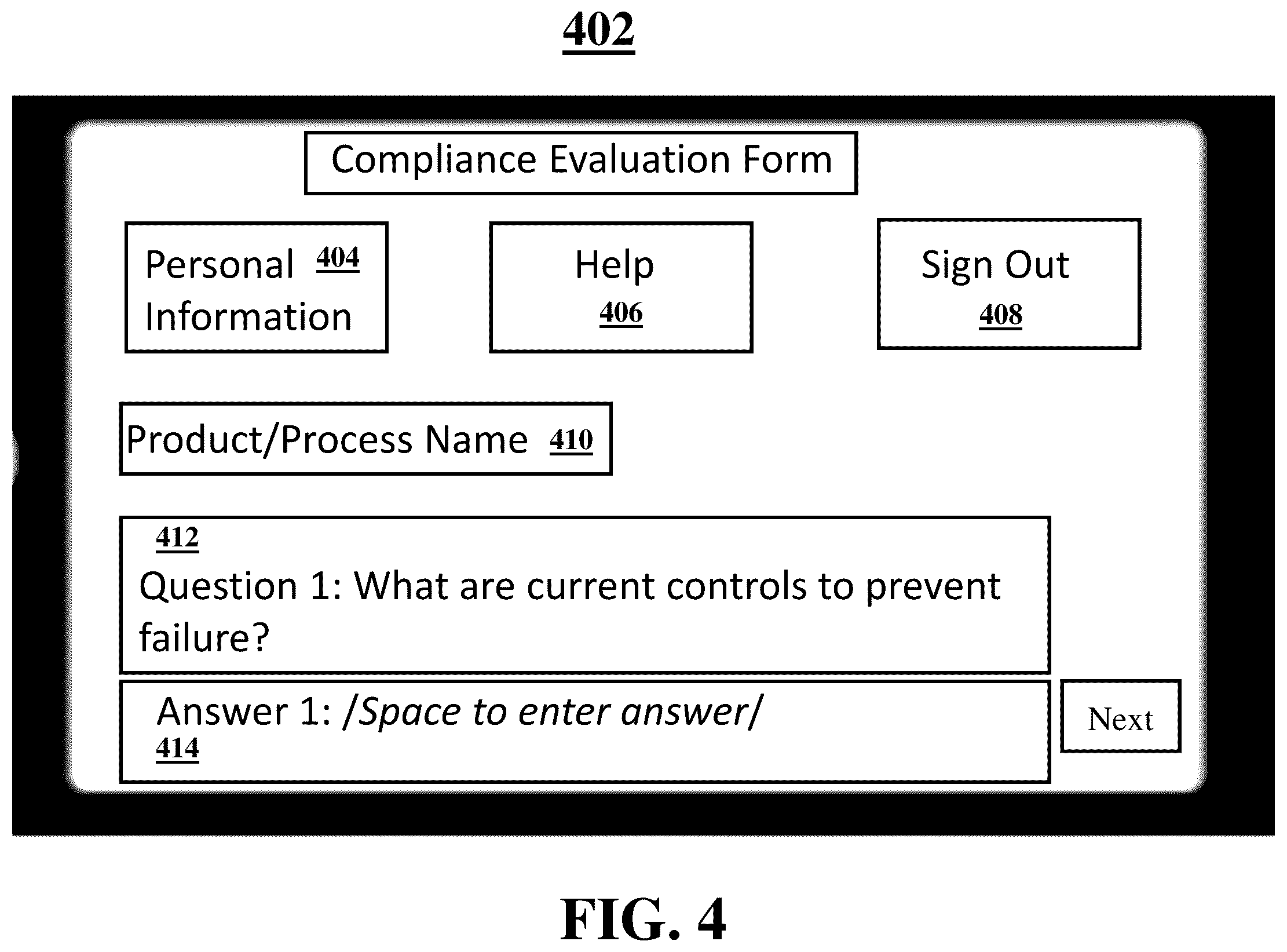 Patent US12112339 Figure 4 – Software-based compliance evaluation tool