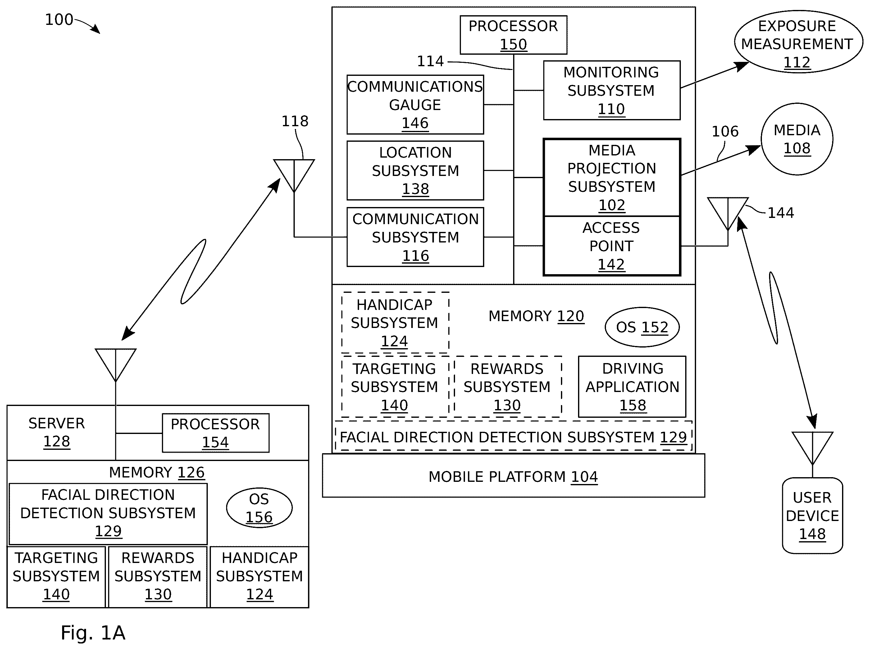 Patent US12112352 — System and method for monitoring mobile media — Figure 1