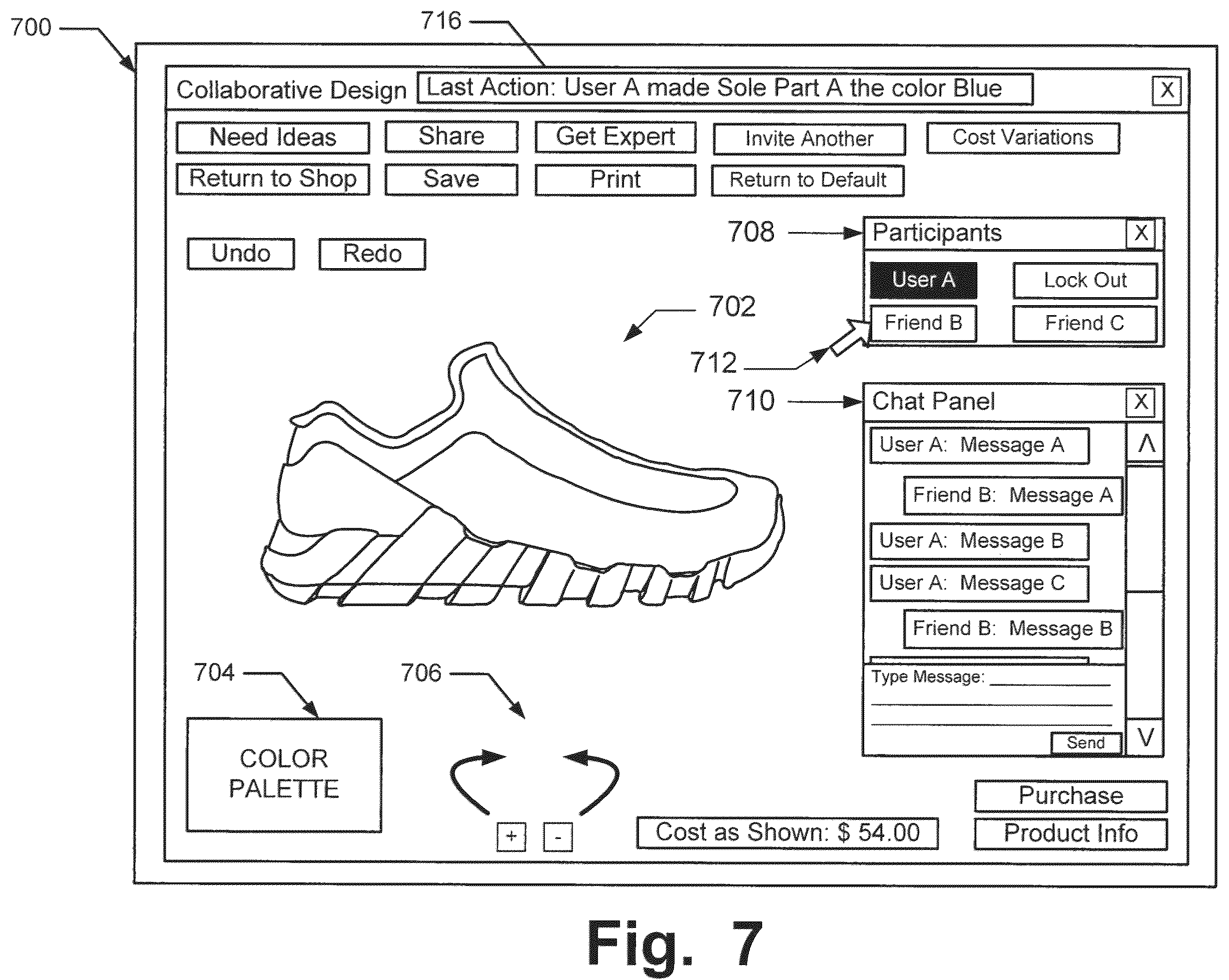 Patent US12112362 Figure 8 – Collaborative activities in on-line commerce