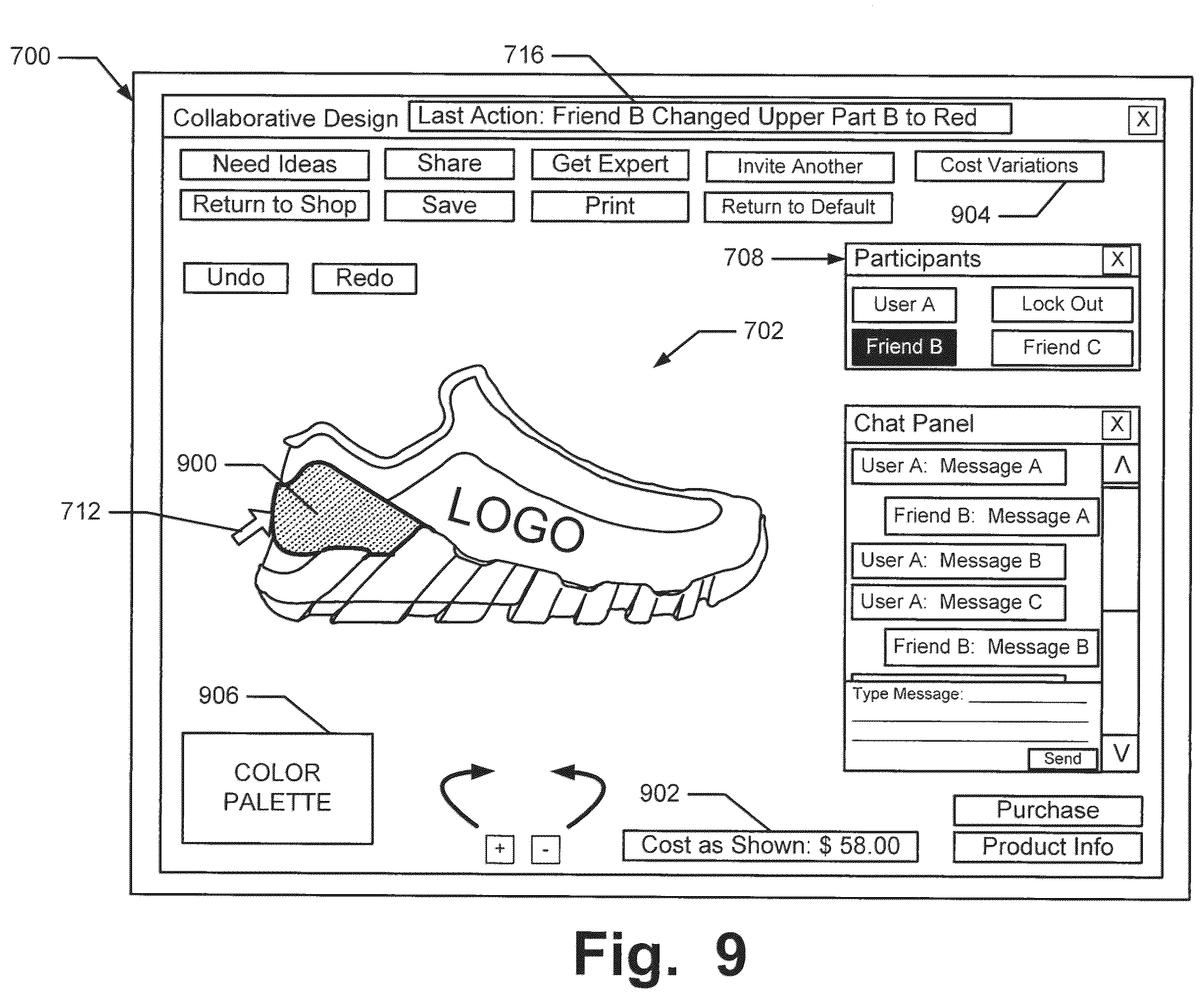 Patent US12112362 Figure 10 – Collaborative activities in on-line commerce