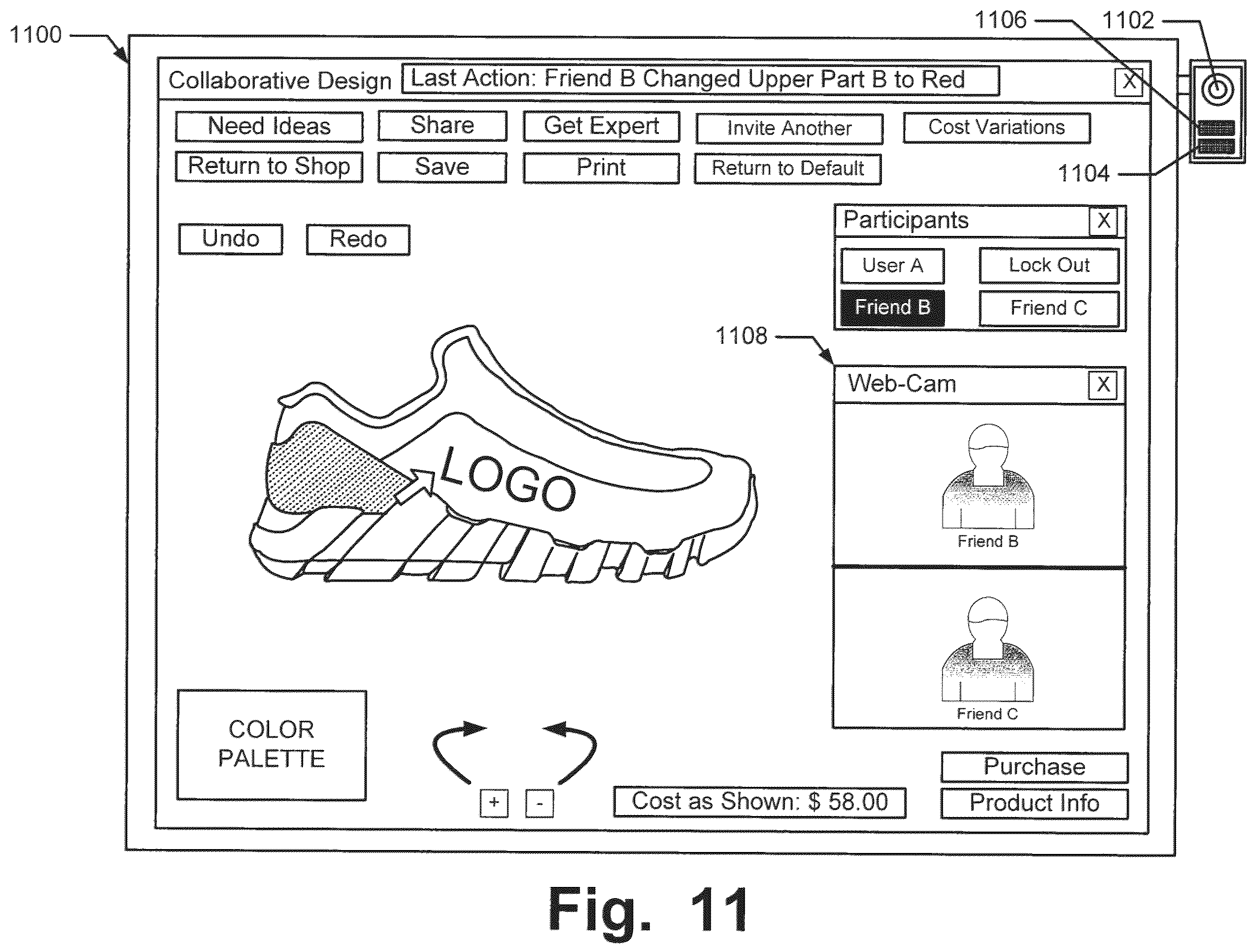 Patent US12112362 Figure 12 – Collaborative activities in on-line commerce
