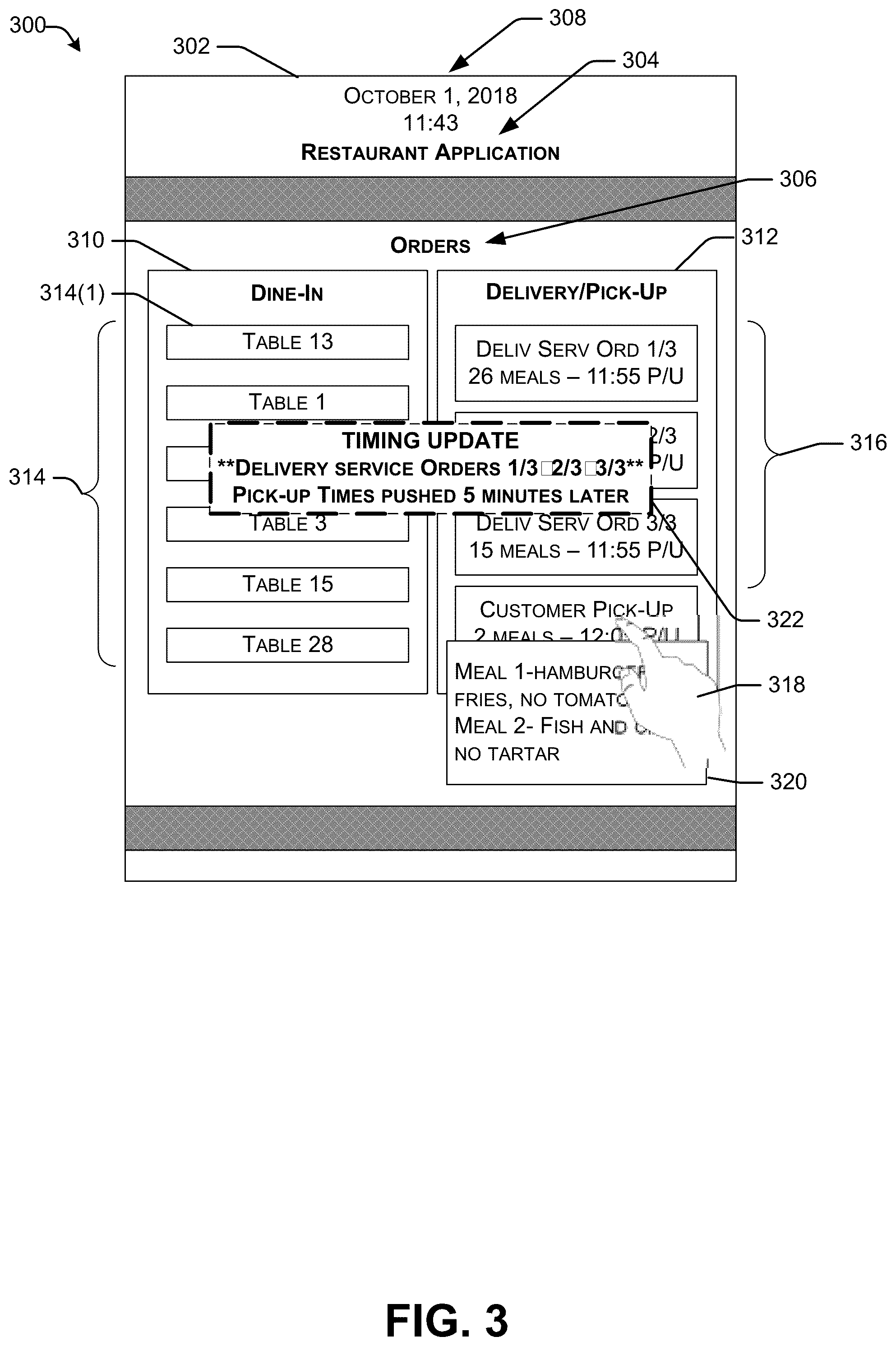 Patent US12112366 Figure 3 – Food delivery optimization
