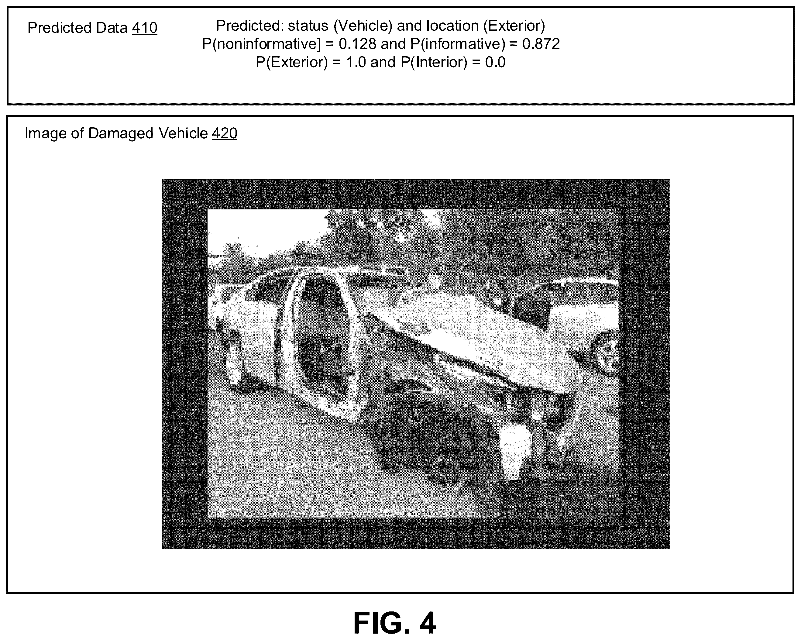 Patent US12112383 Figure 4 – Methods for determining image content when generating a property loss claim through predictive analytics