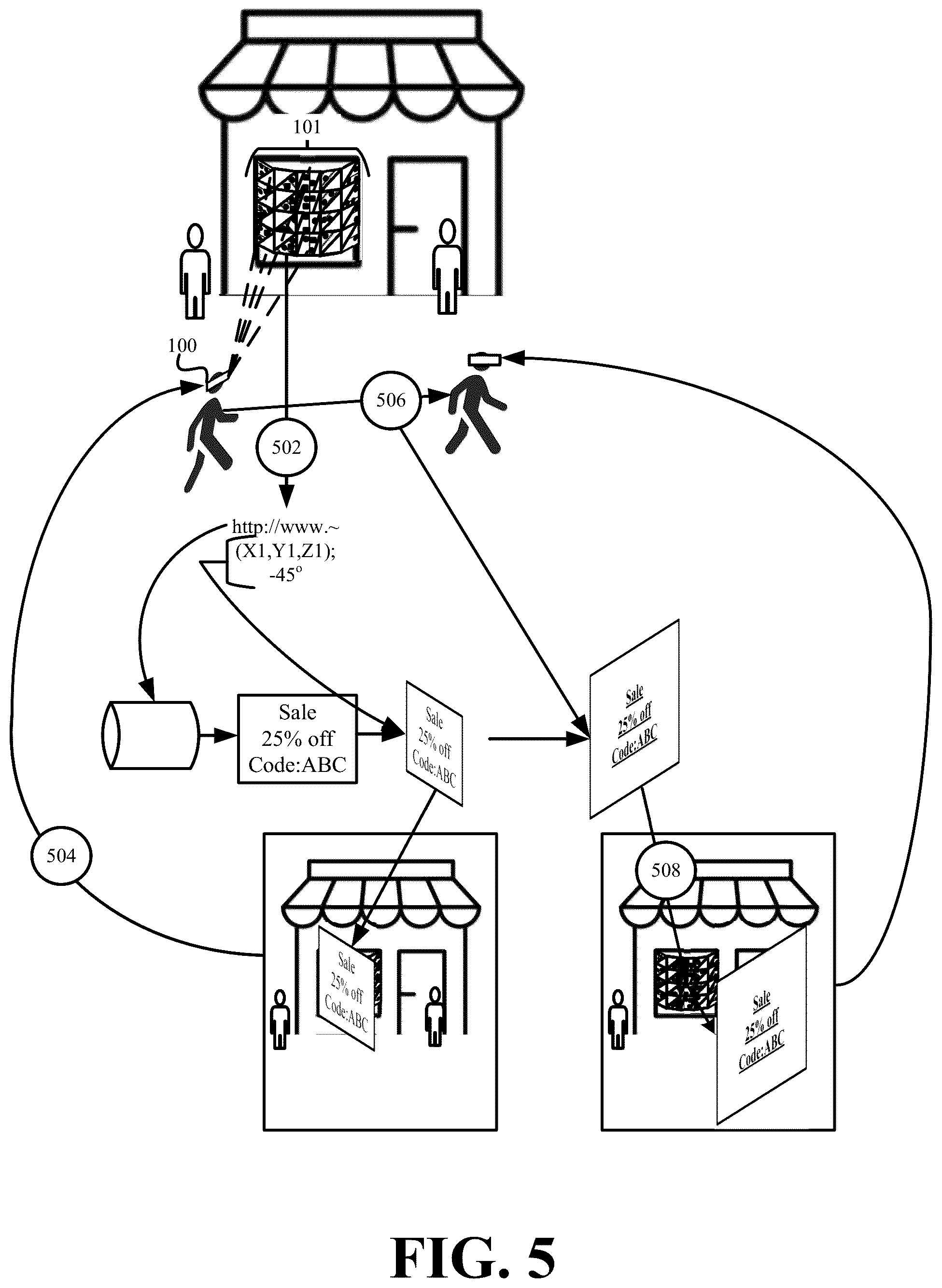 Patent US12112404 Figure 5 – Systems and methods for generating customized enhanced reality experiences based on multi-angle fiducial markers