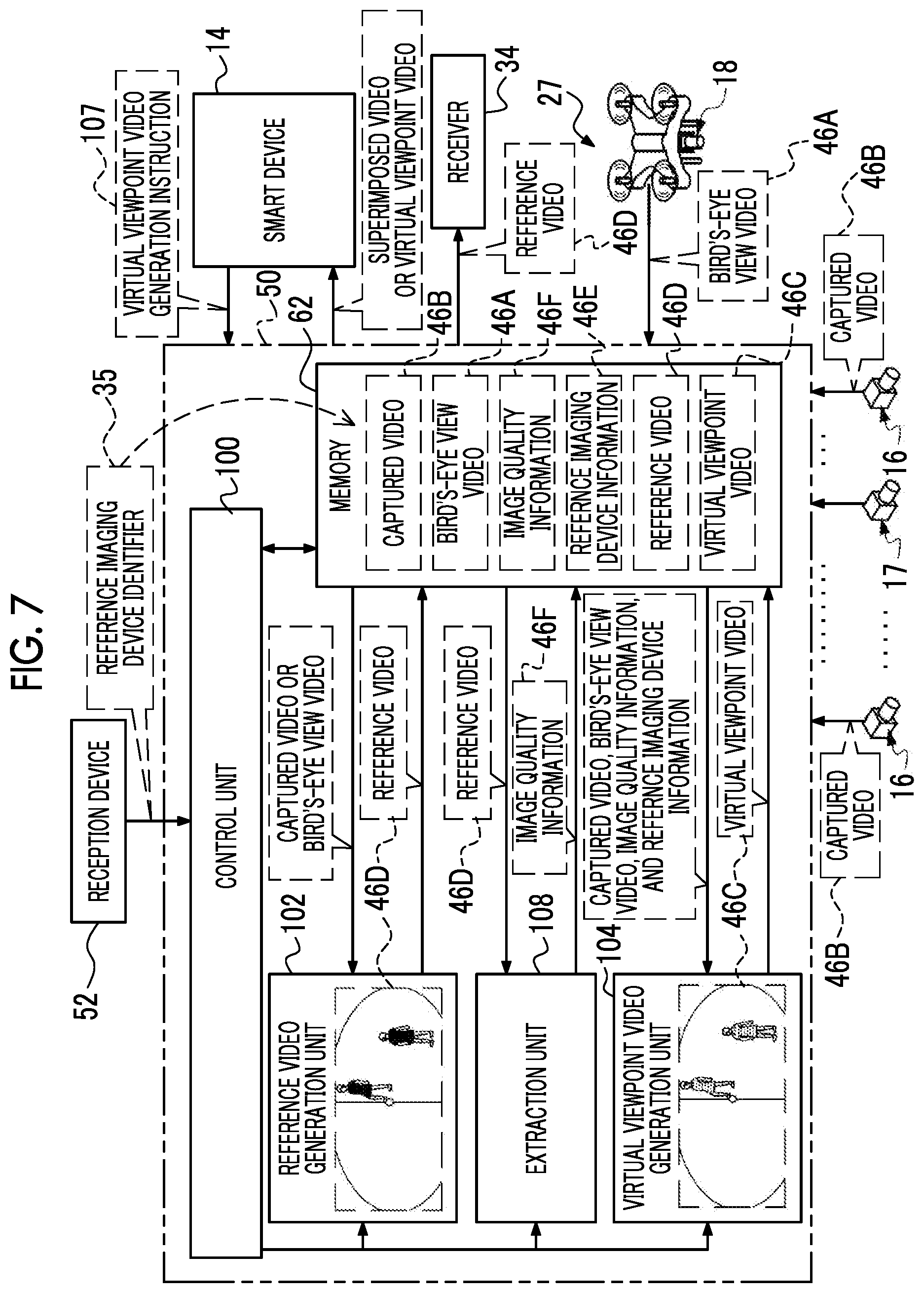 Patent US12112425 Figure 7 – Information processing apparatus, method of operating information processing apparatus, and program for generating virtual viewpoint image