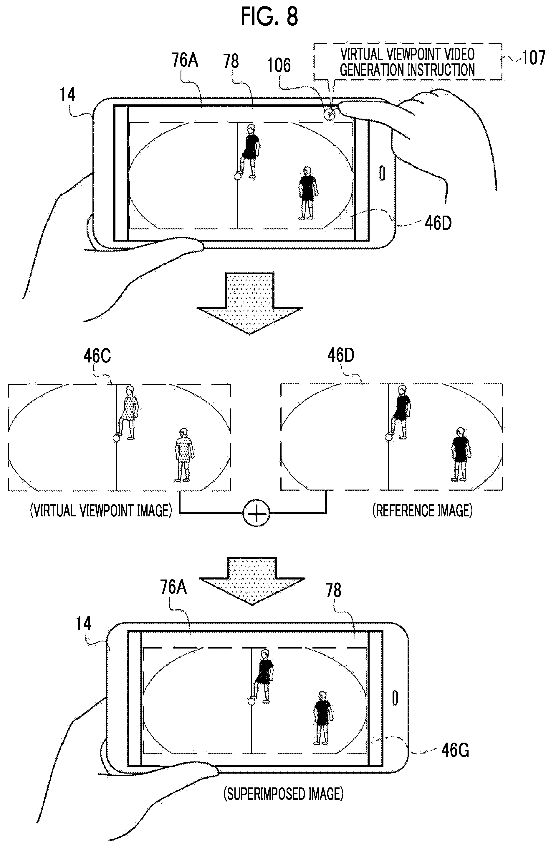 Patent US12112425 Figure 8 – Information processing apparatus, method of operating information processing apparatus, and program for generating virtual viewpoint image