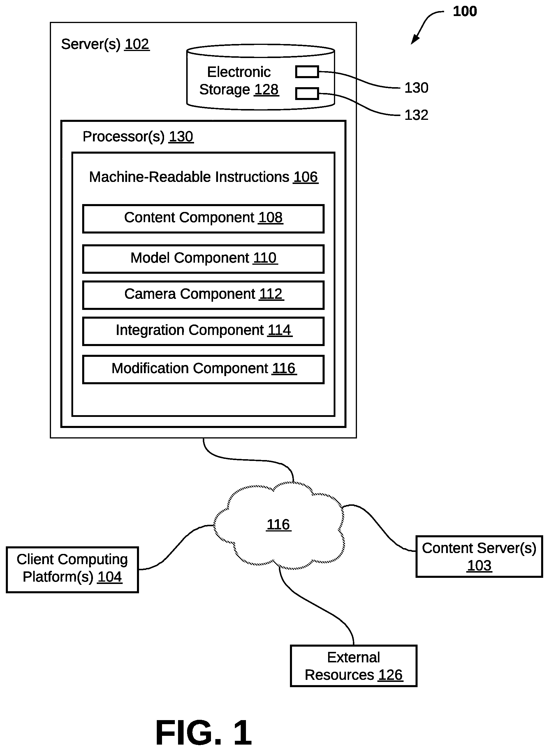 Patent US12112442 Figure 1 – Systems and methods to insert supplemental content into presentations of two-dimensional video content