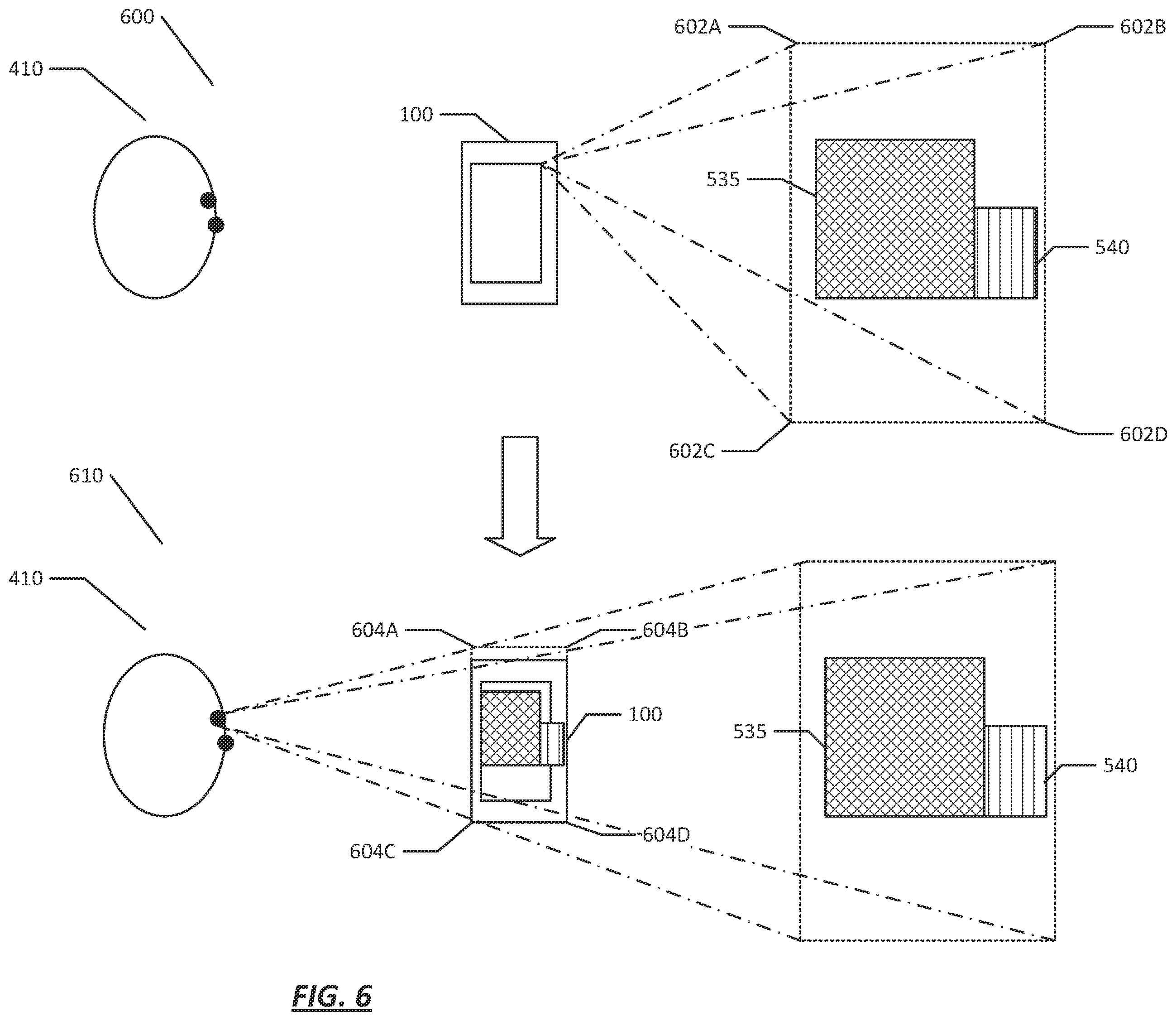 Patent US12112449 Figure 6 – Camera-based transparent display
