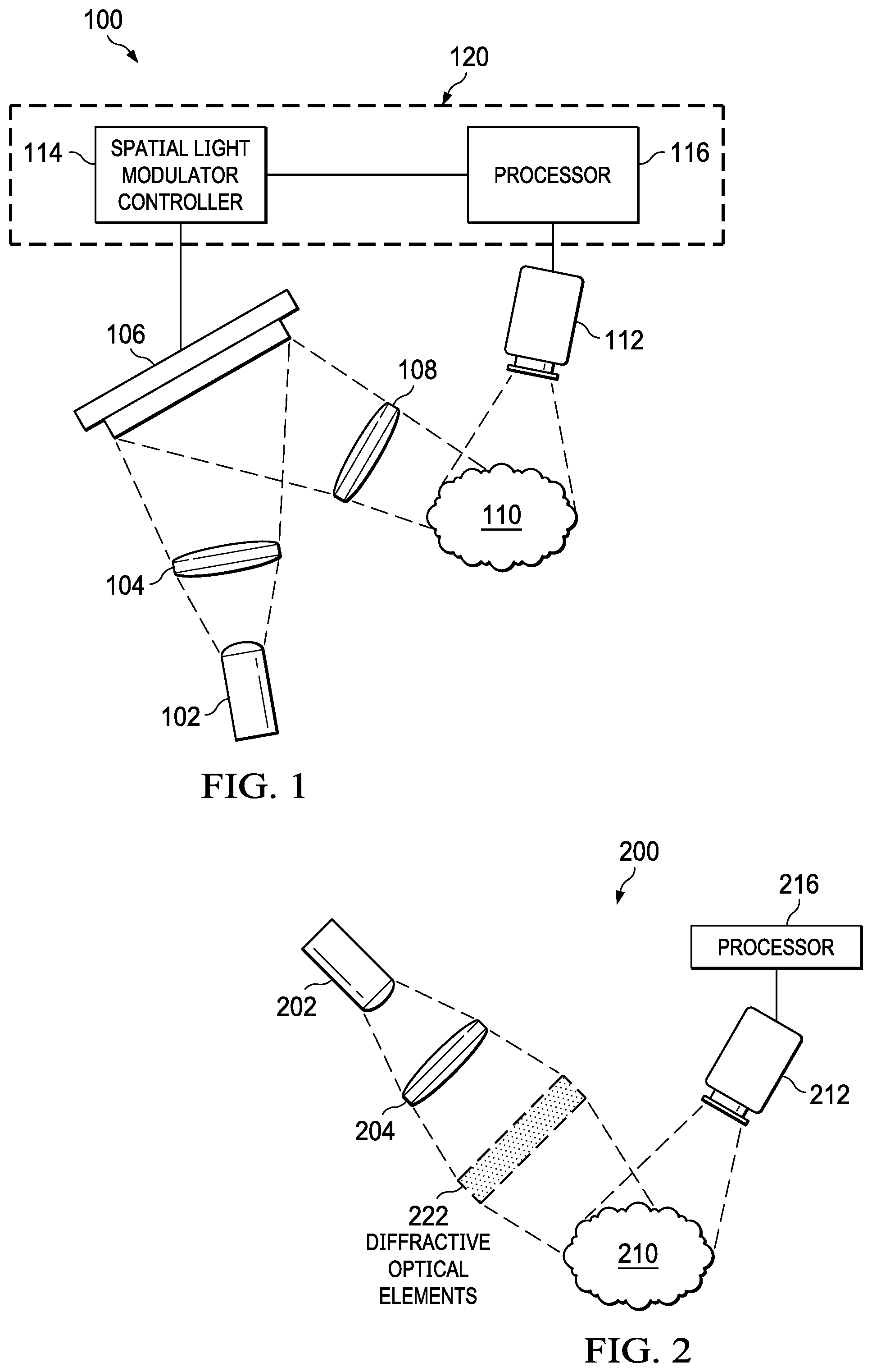 Patent US12112493 Figure 1 – Structured light projector