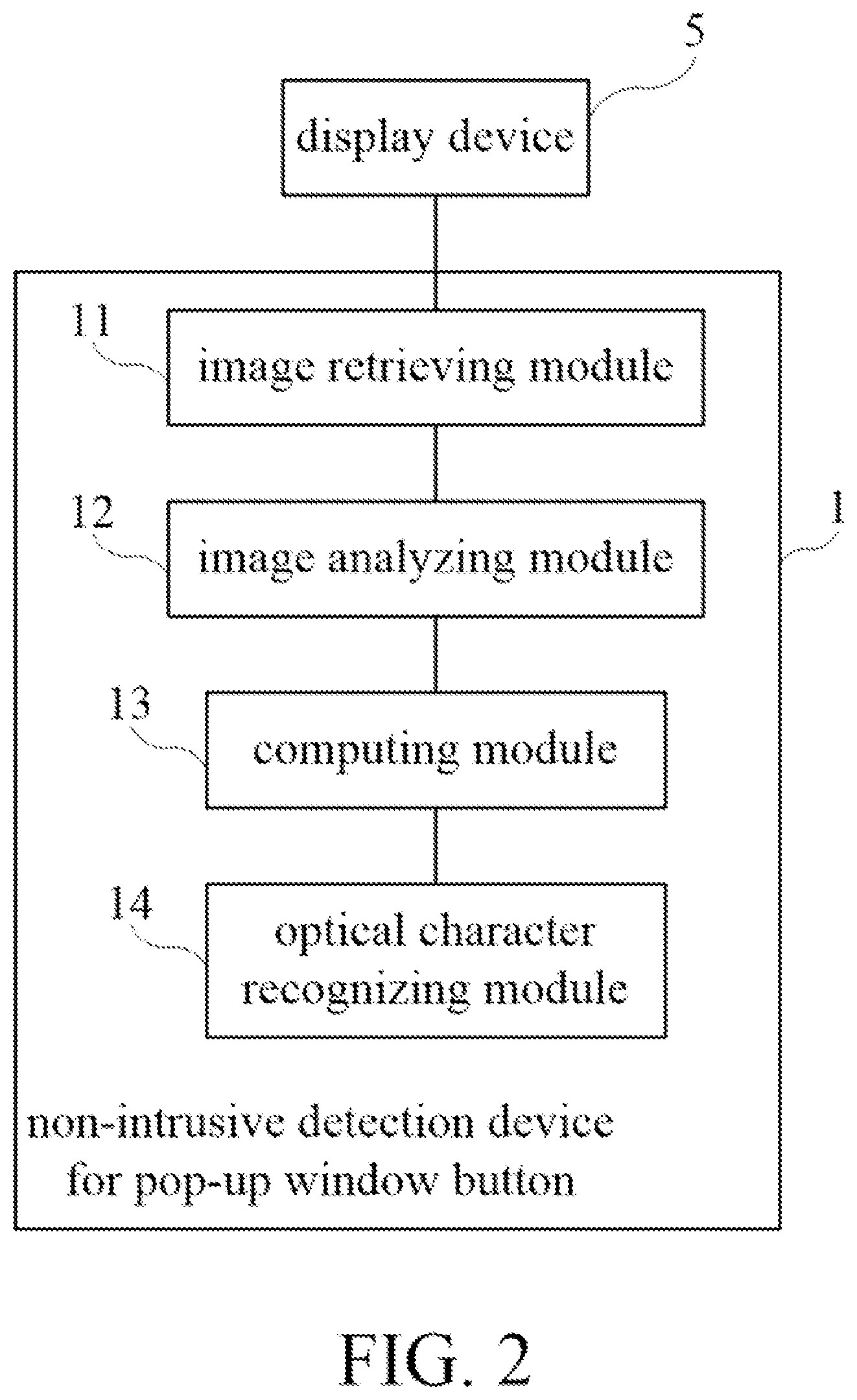 Patent US12112516 Figure 2 – Non-intrusive detection method and device for pop-up window button