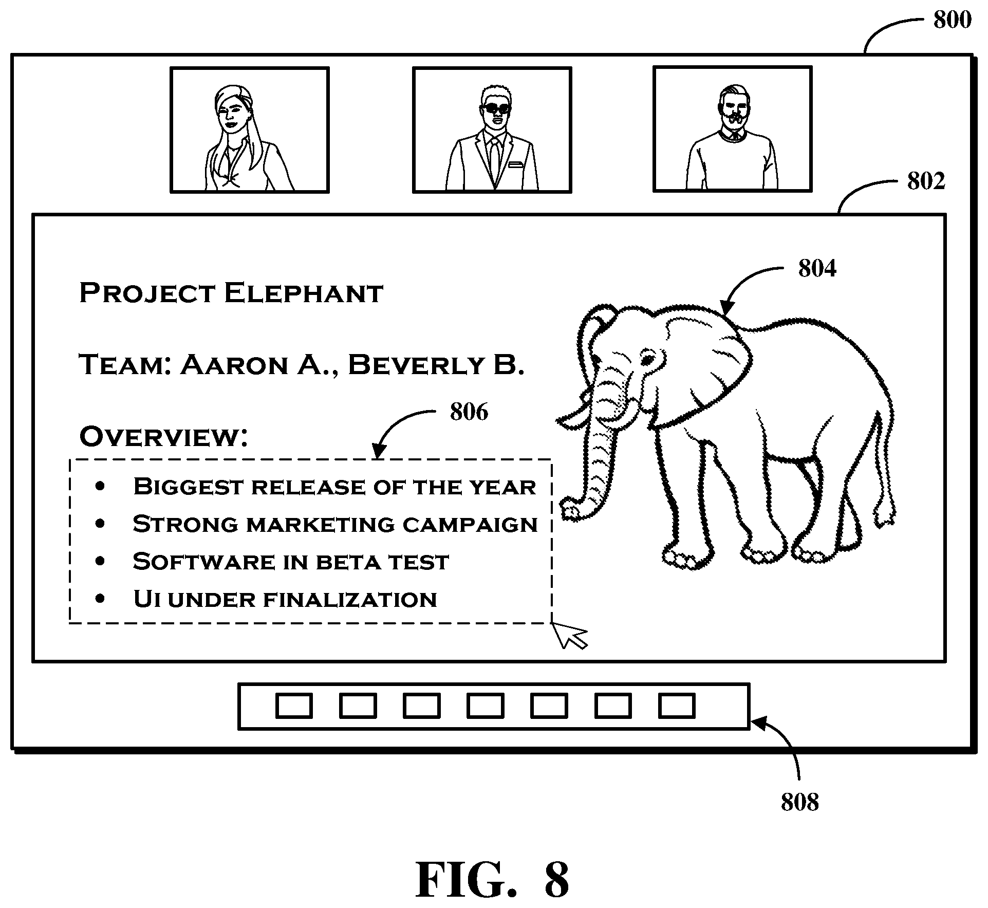 Patent US12112532 Figure 8 – Copying shared content using machine vision