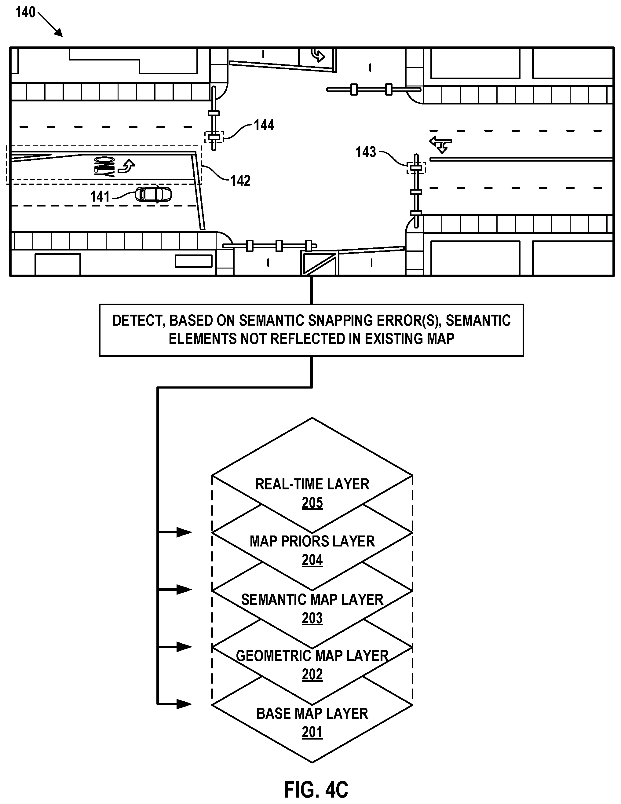 Patent US12112535 Figure 8 – Systems and methods for effecting map layer updates based on collected sensor data