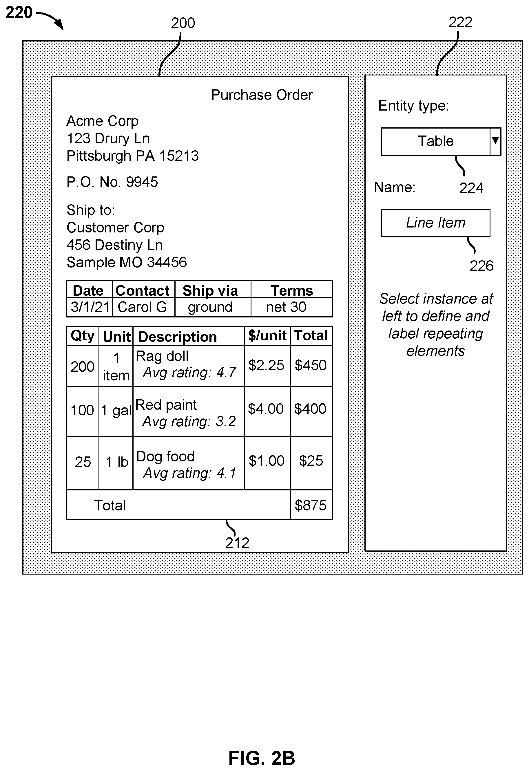 Patent US12112561 Figure 3 – Interactive visual representation of semantically related extracted data