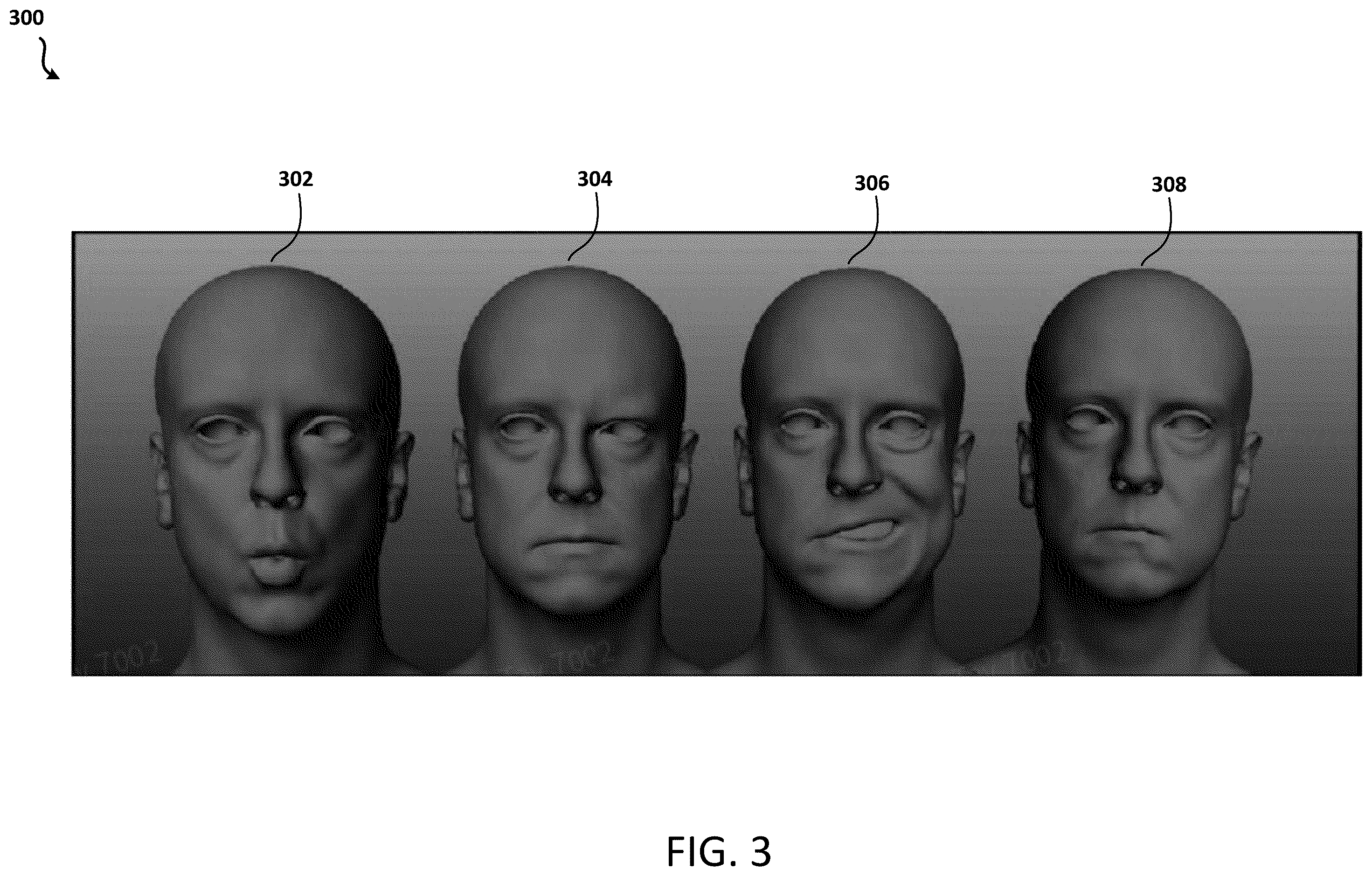 Patent US12112573 Figure 3 – Asymmetric facial expression recognition
