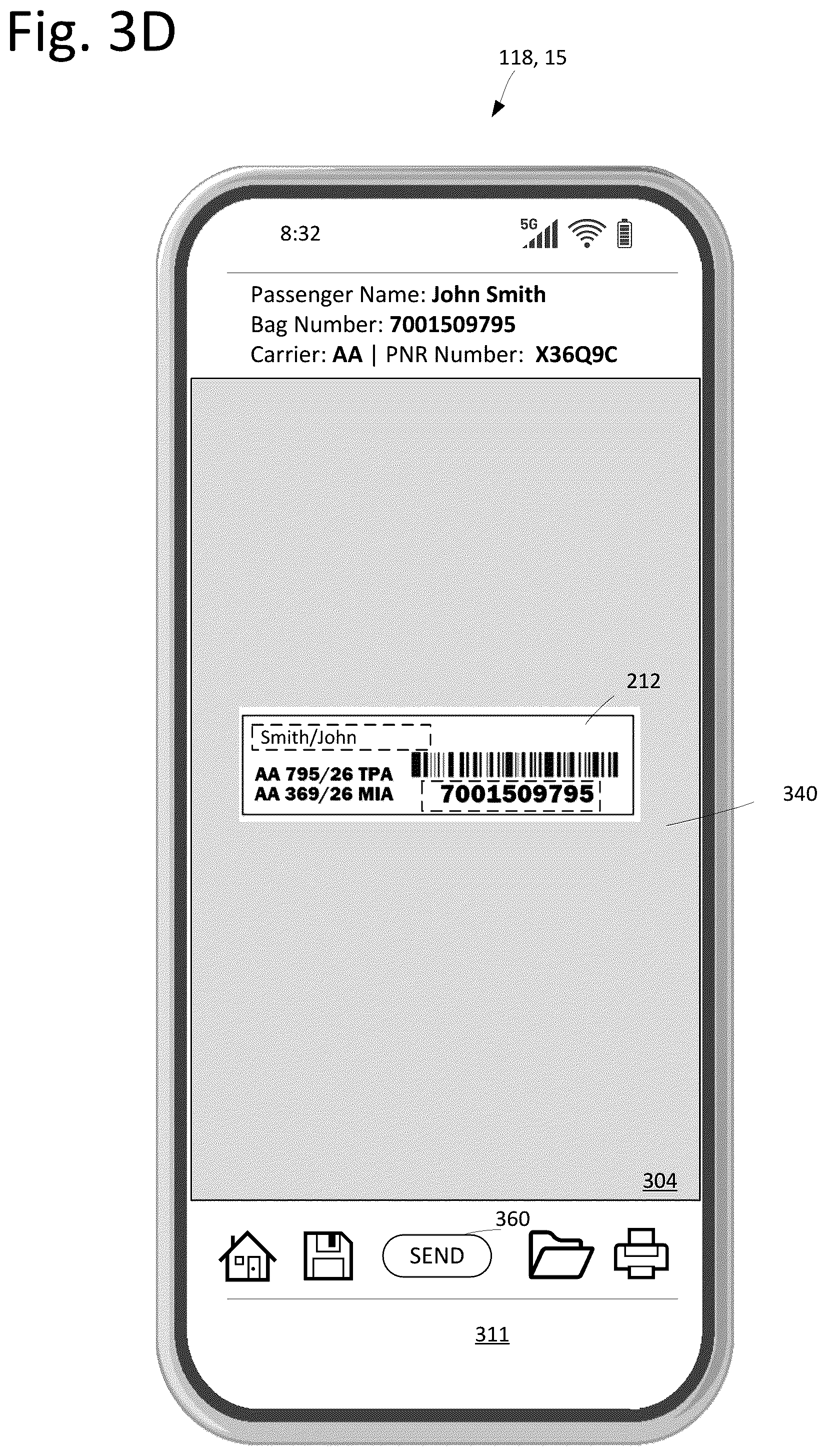 Patent US12112578 Figure 10 – System and method for creating luggage manifest using a b-type message and a passenger name record number