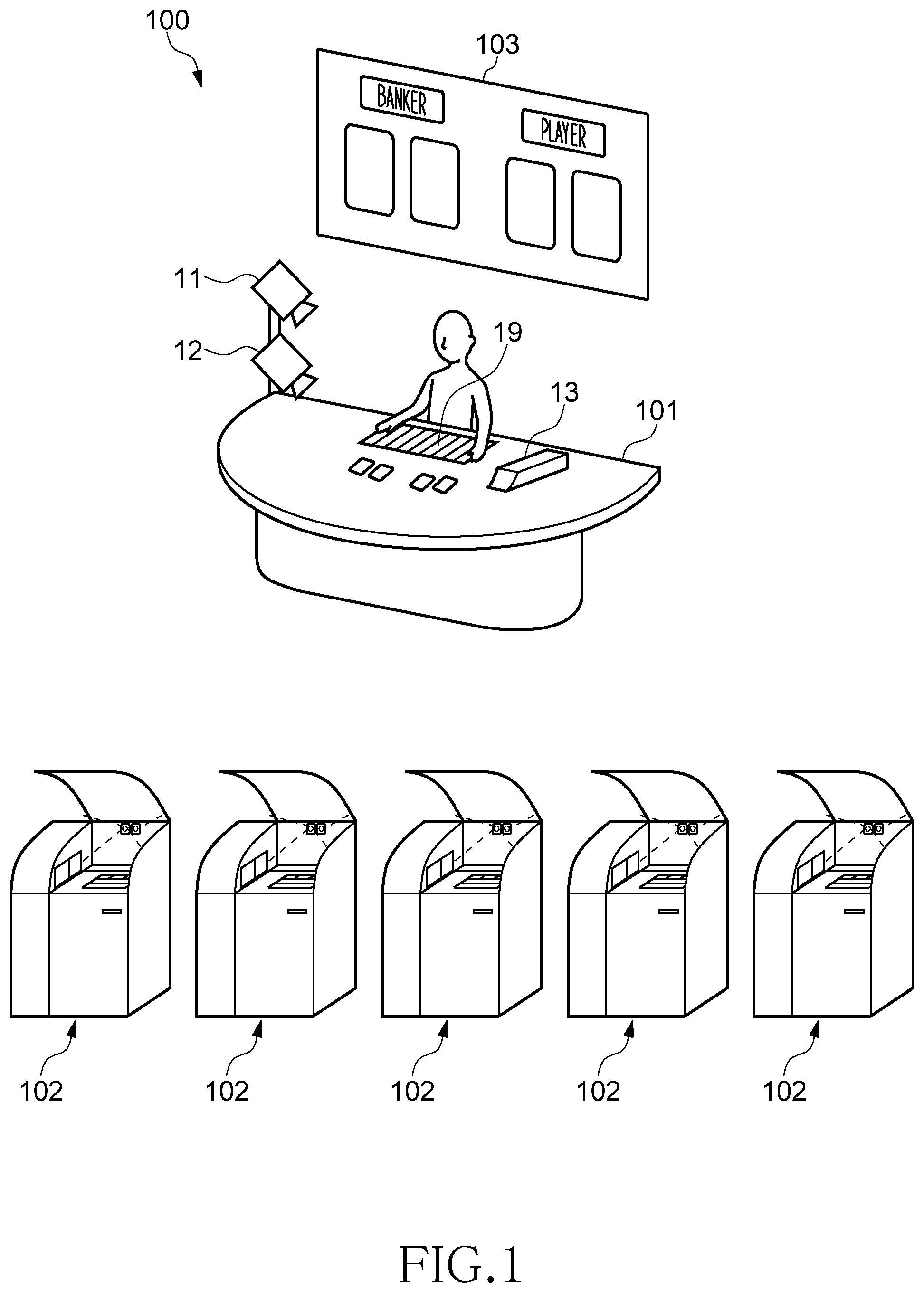 Patent US12112599 — Game system — Figure 1