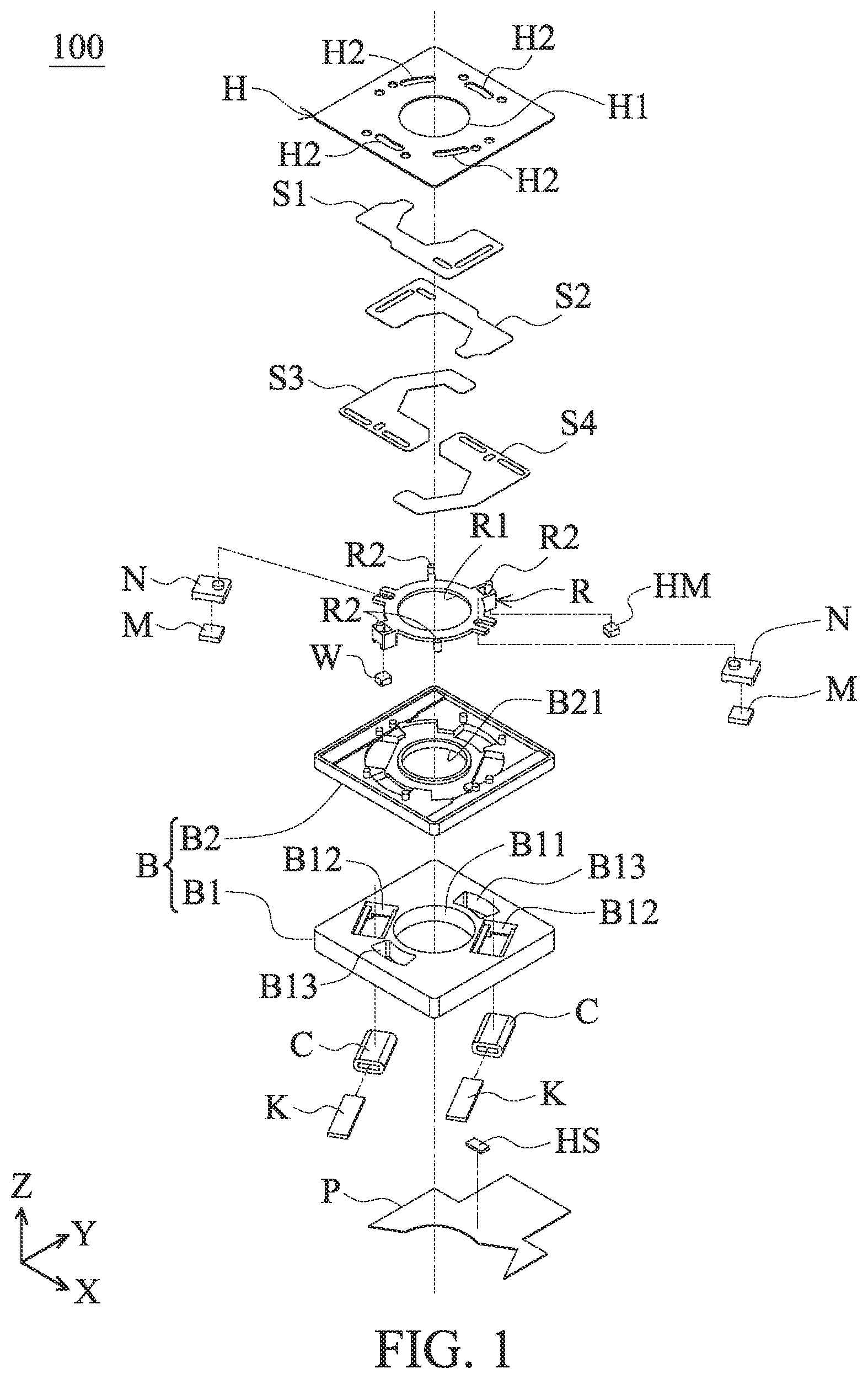 Patent US12112617 Figure 1 – Driving mechanism