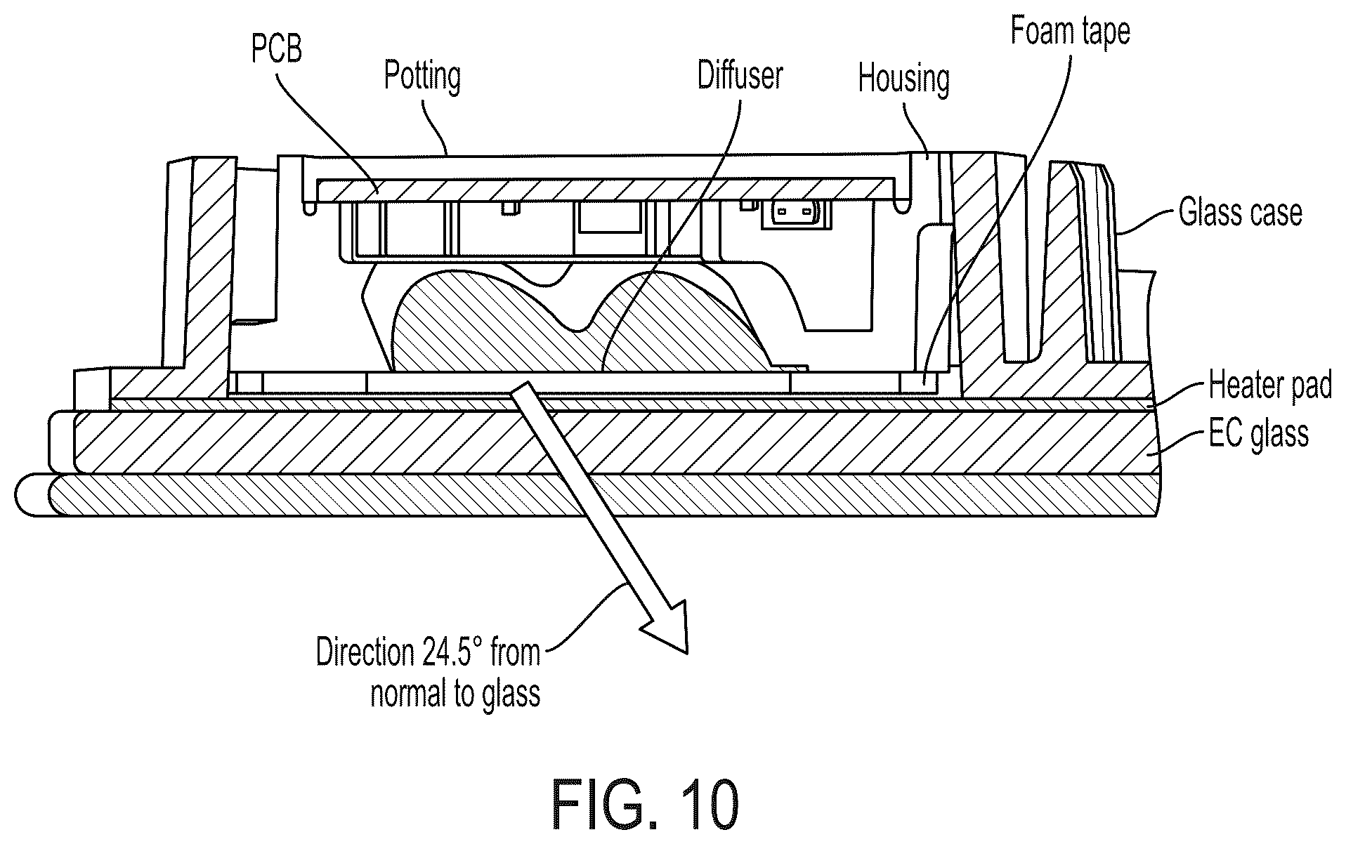 Patent US12112637 Figure 9 – Exterior mirror assembly with blind zone indication module
