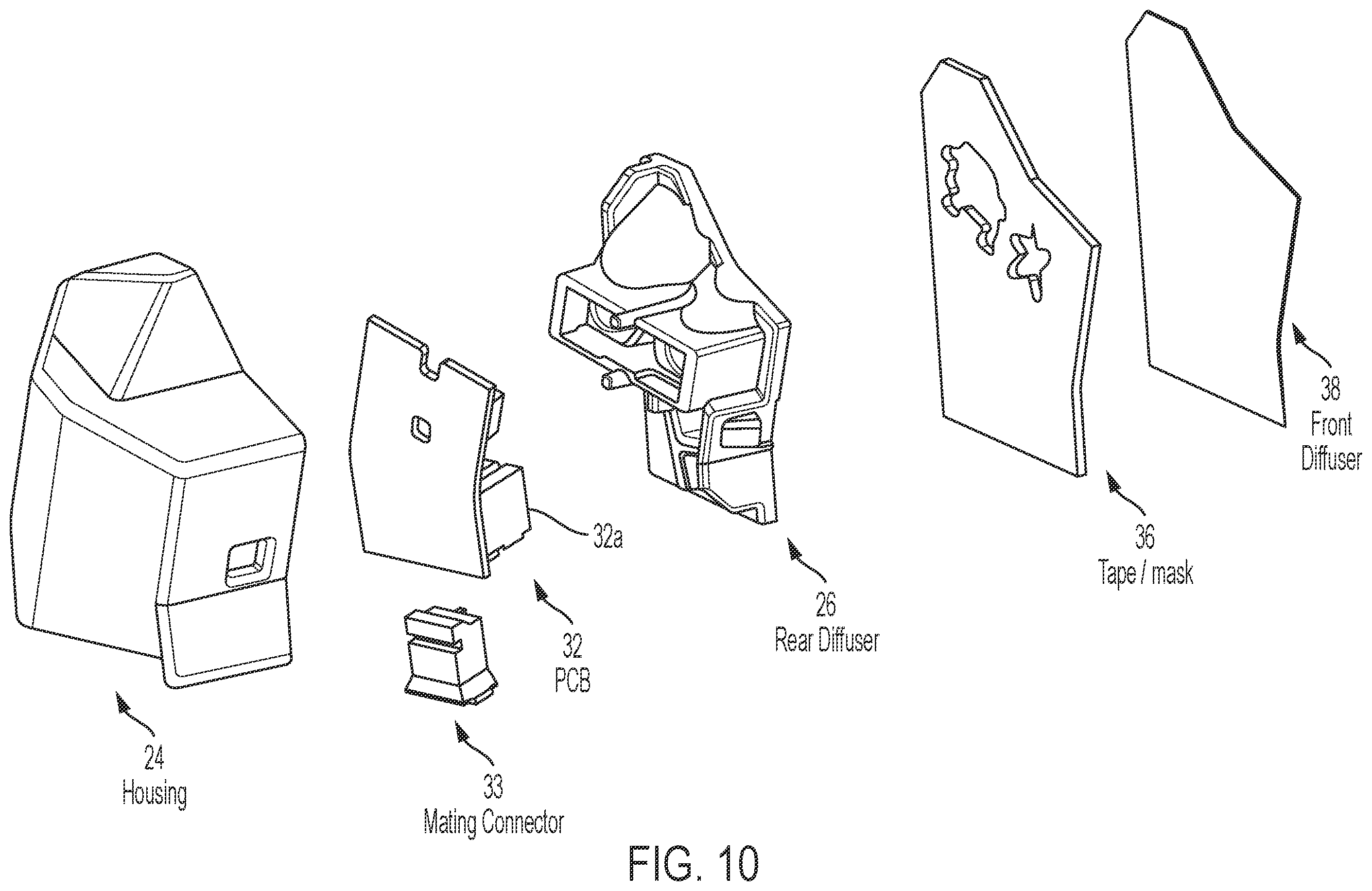 Patent US12112638 Figure 6 – Vehicular exterior rearview mirror assembly with blind zone indicator