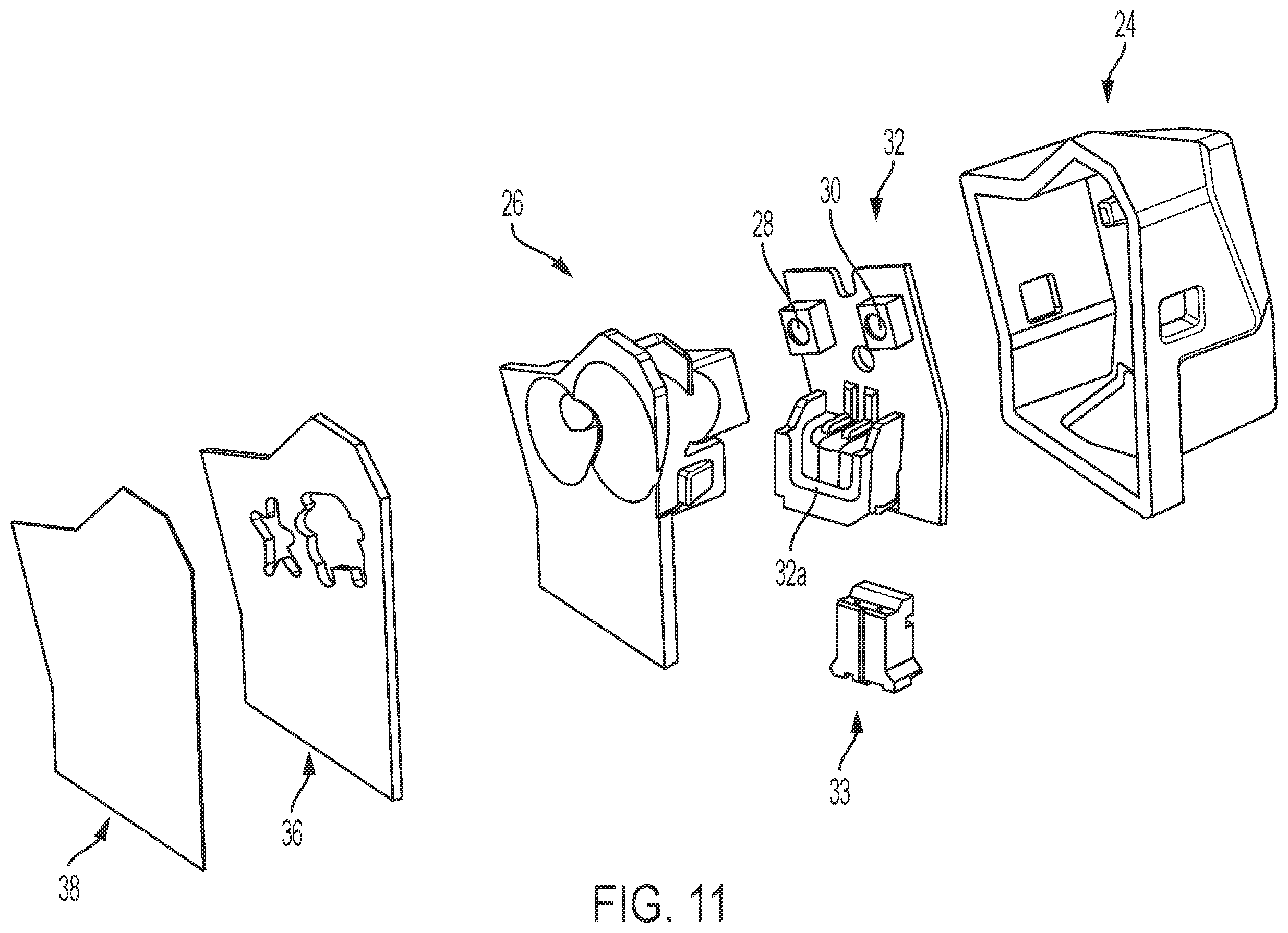 Patent US12112638 Figure 7 – Vehicular exterior rearview mirror assembly with blind zone indicator