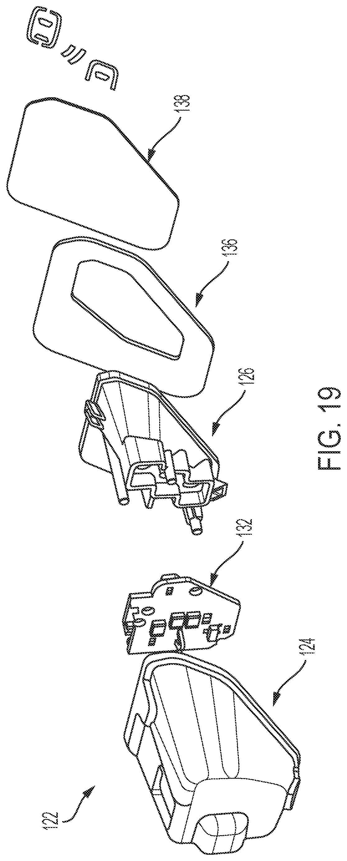 Patent US12112638 Figure 14 – Vehicular exterior rearview mirror assembly with blind zone indicator