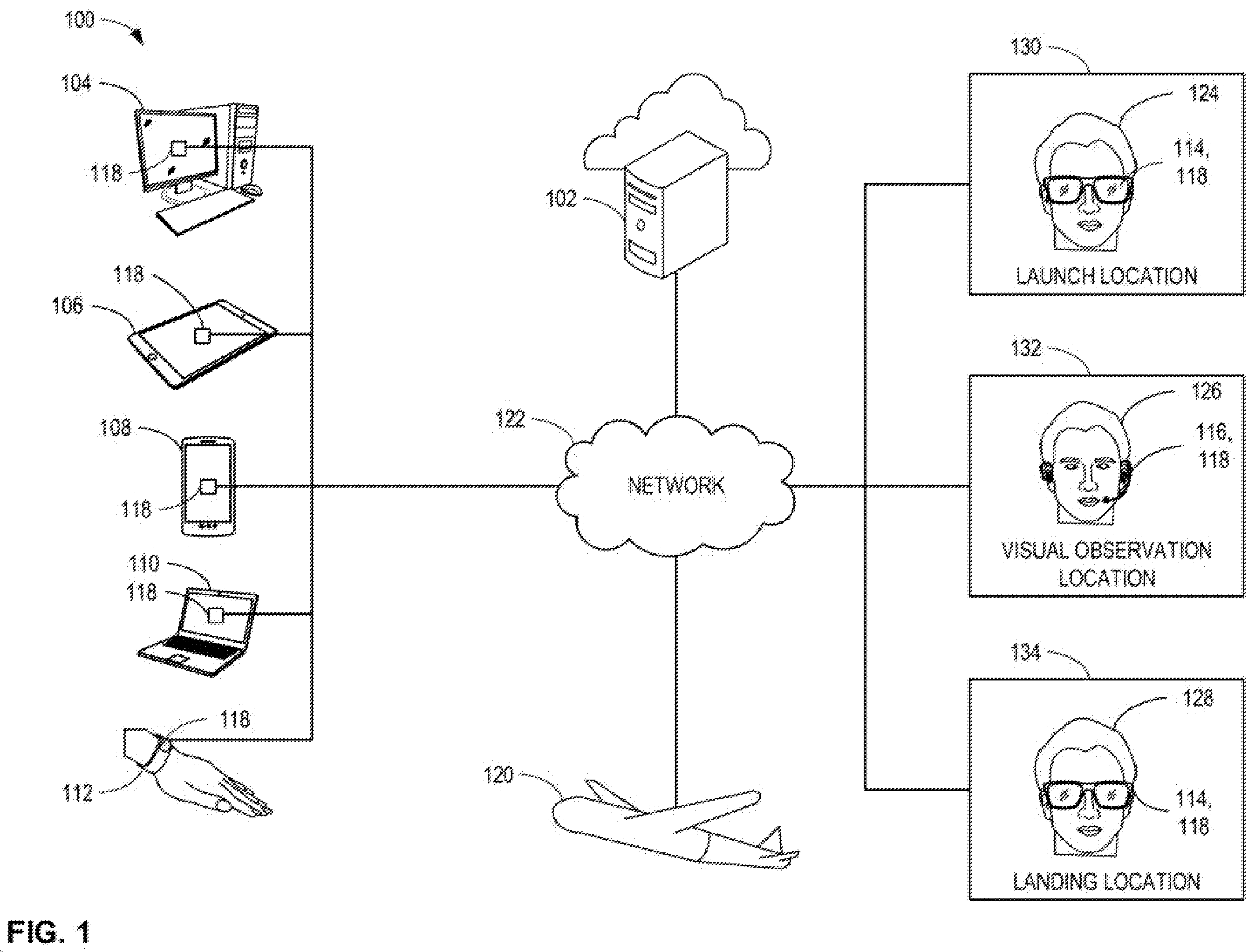 Patent US12112642 Figure 1 – Systems, methods, and apparatus for collaborative aircraft checklists