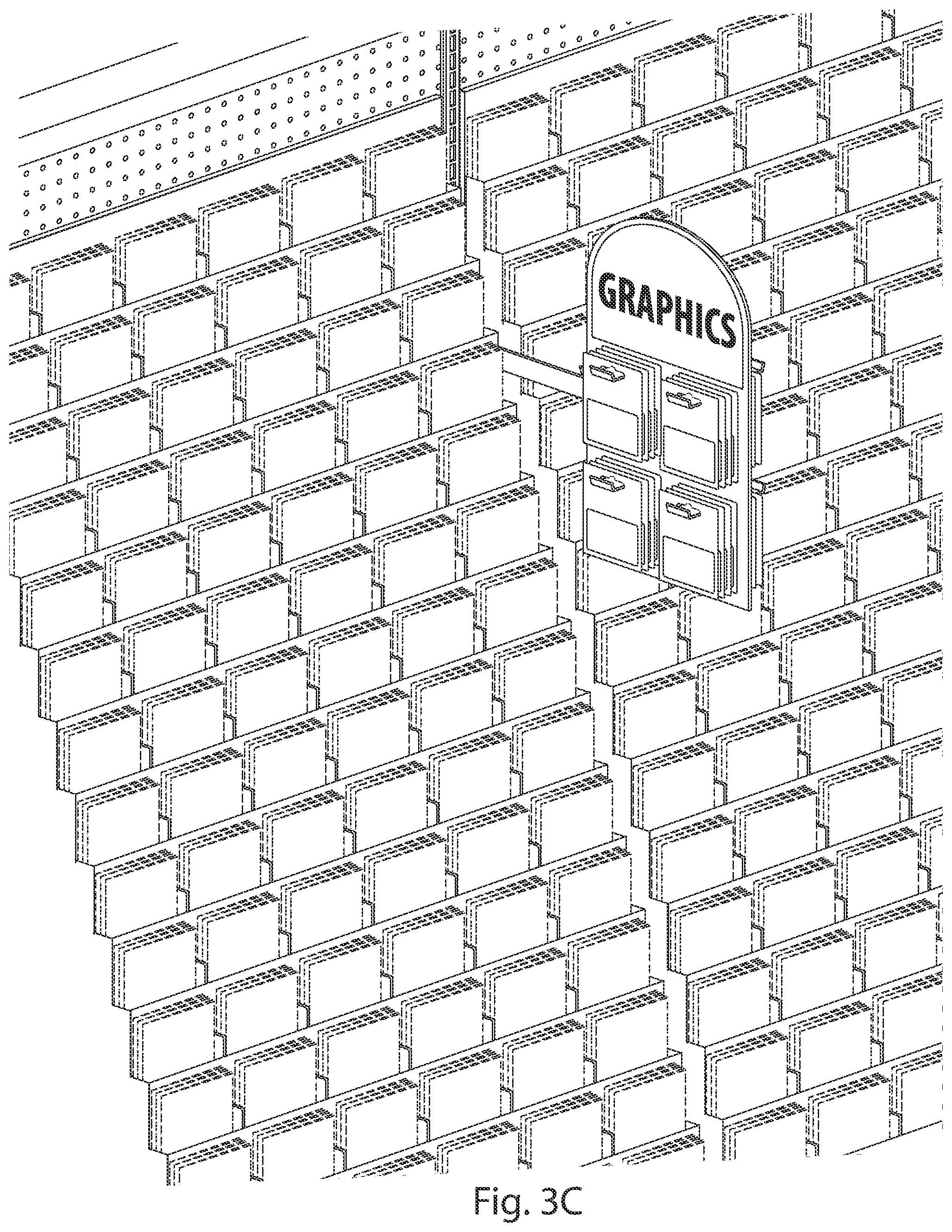 Patent US12112658 Figure 4 – Signage systems and merchandising display assemblies