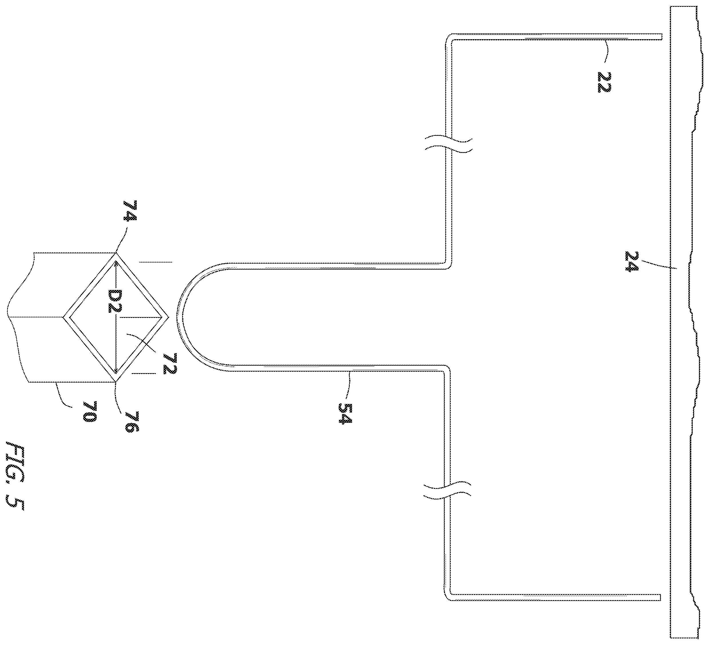 Patent US12112660 Figure 5 – Signage system for attaching a low cost sign to a ground post