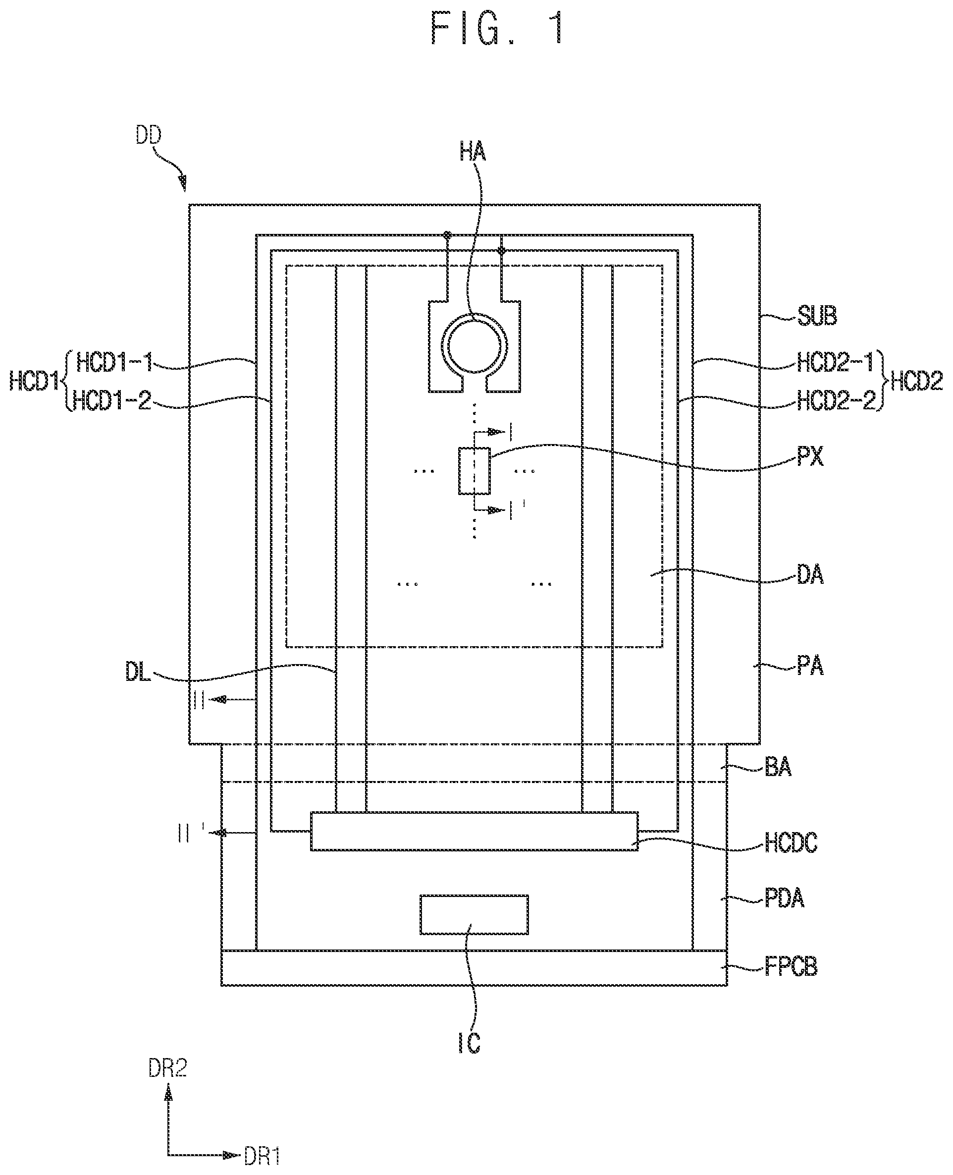 Patent US12112666 Figure 1 – Display device
