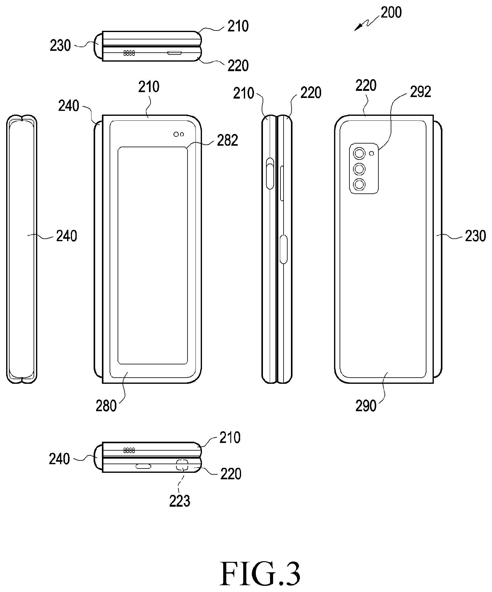Patent US12112670 Figure 3 – Electronic device comprising flexible display, and method for controlling same