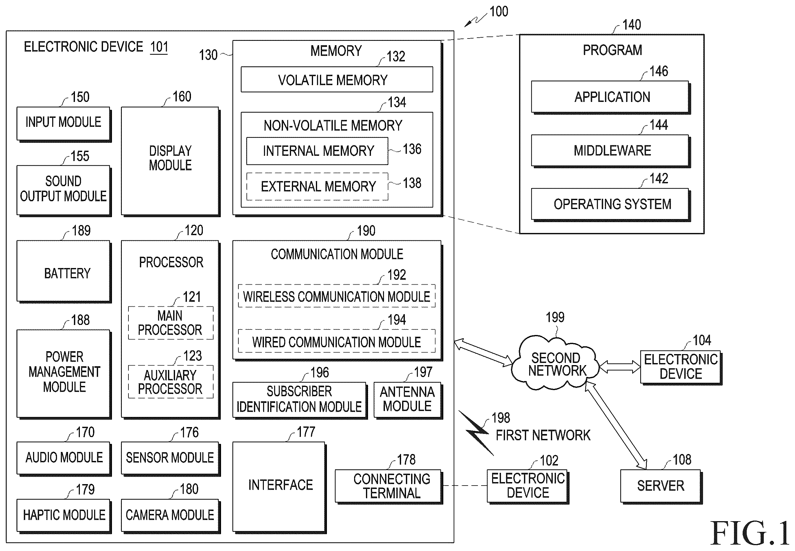 Patent US12112674 Figure 1 – Electronic device including extendable display for expanding and reducing display area that is visible from front side of housing and control method therefor