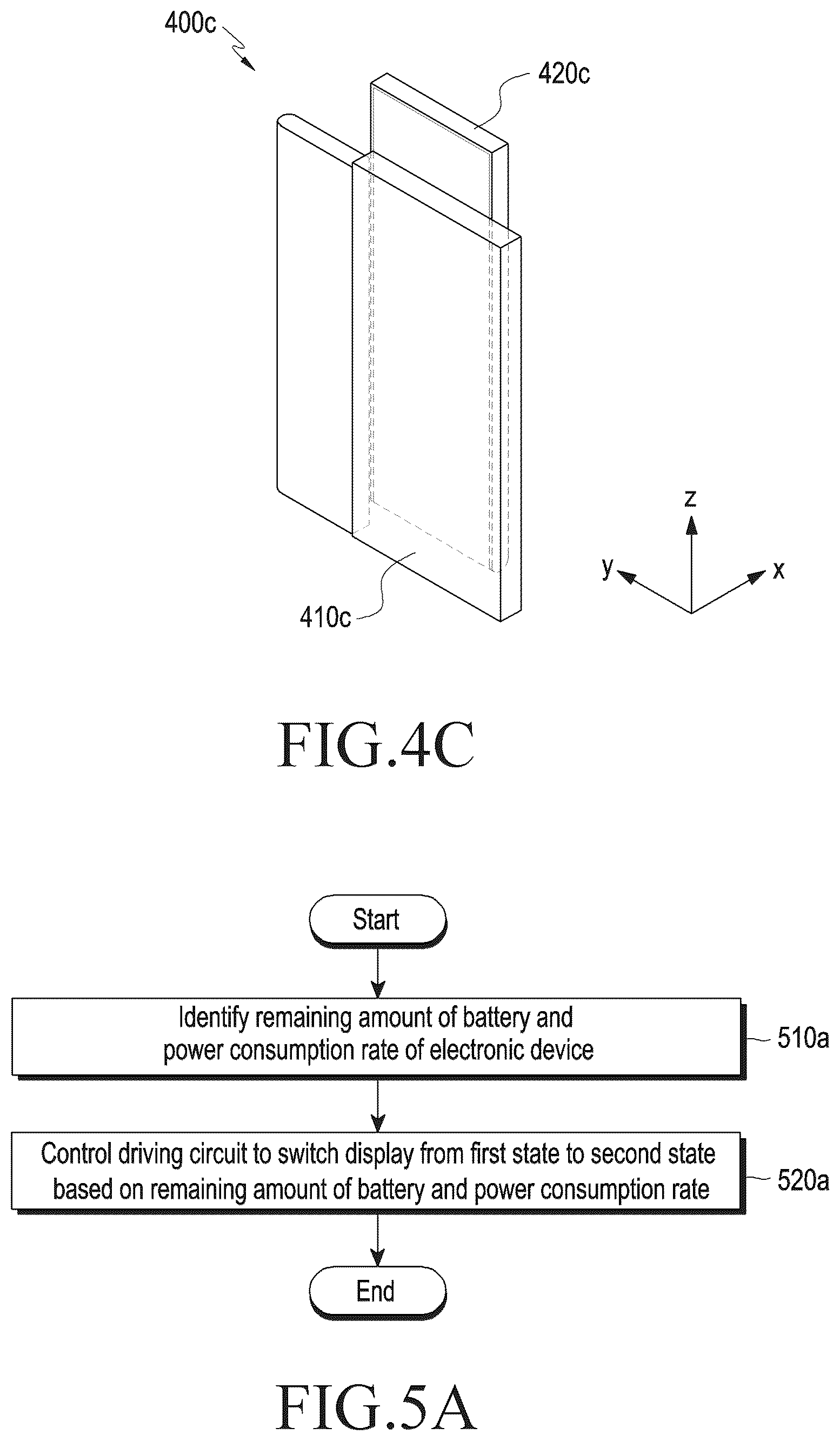 Patent US12112674 Figure 6 – Electronic device including extendable display for expanding and reducing display area that is visible from front side of housing and control method therefor
