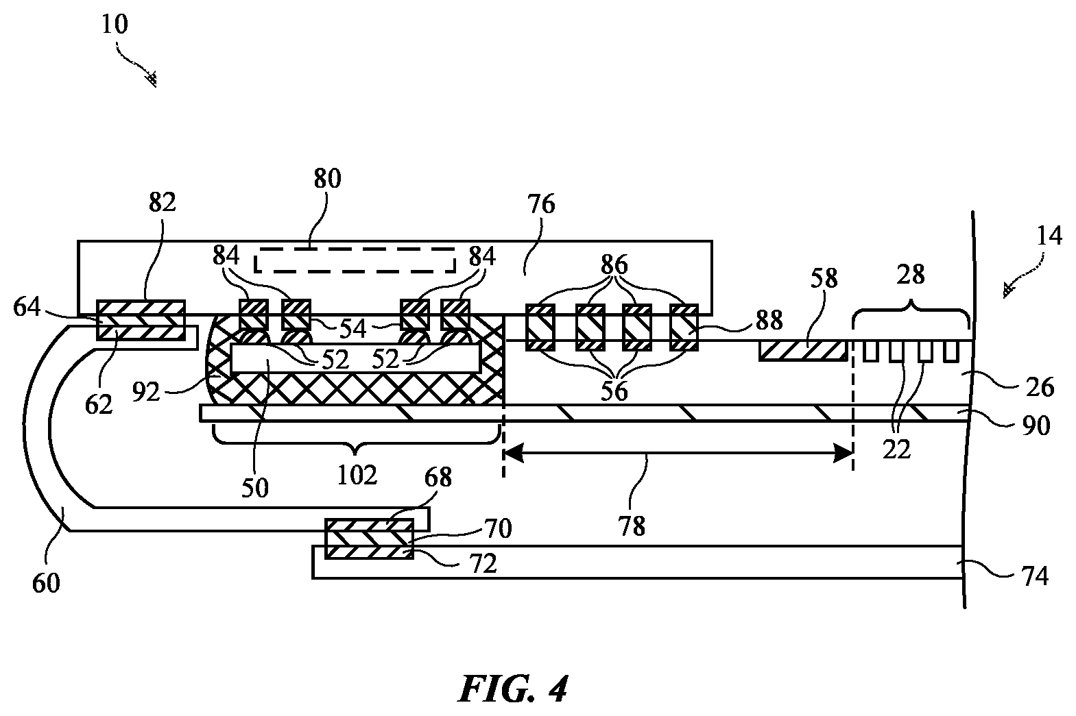 Patent US12112681 Figure 4 – Electronic devices with displays and interposer structures