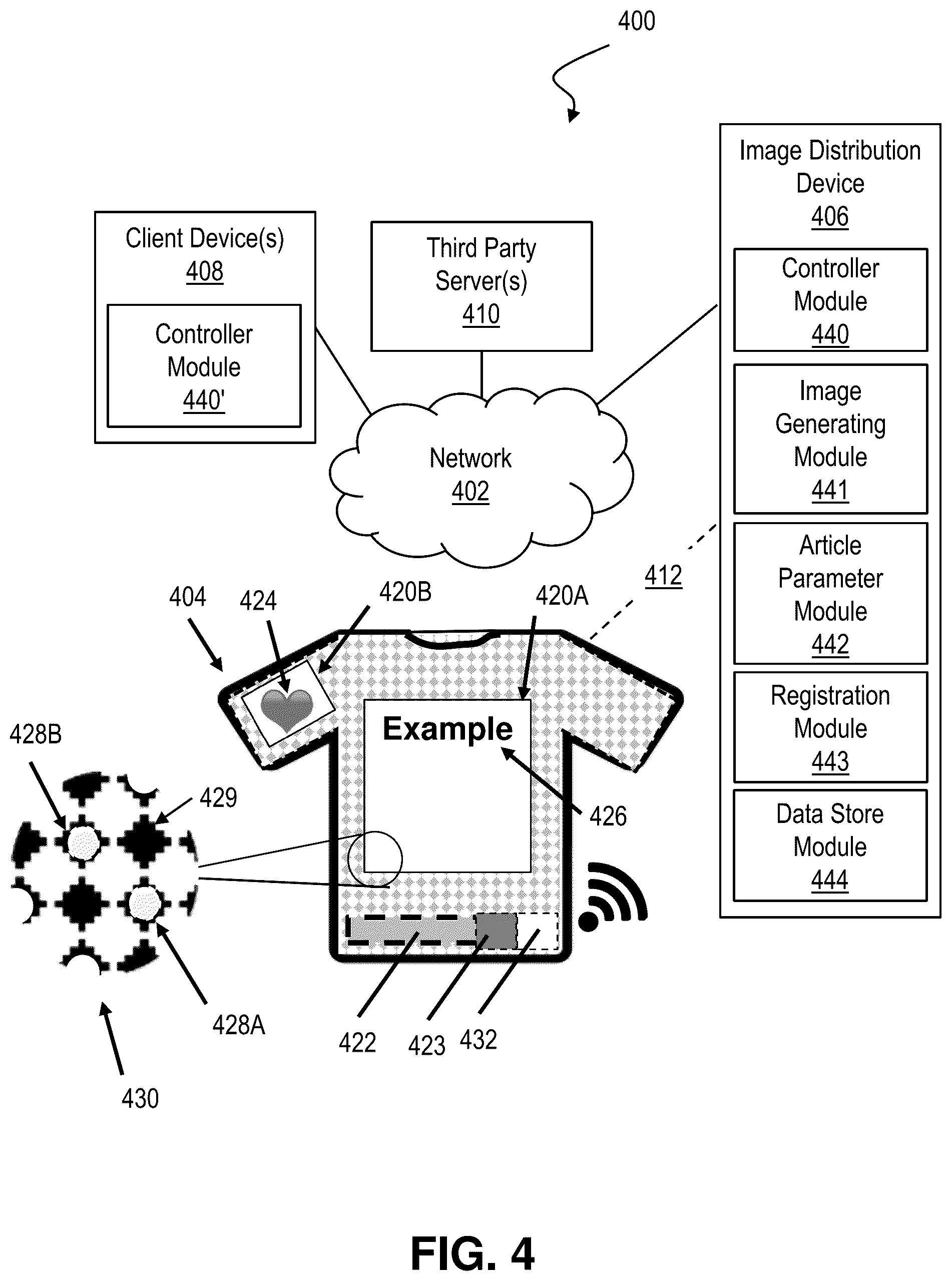Patent US12112687 Figure 4 – Dynamic display for image-enabled clothing